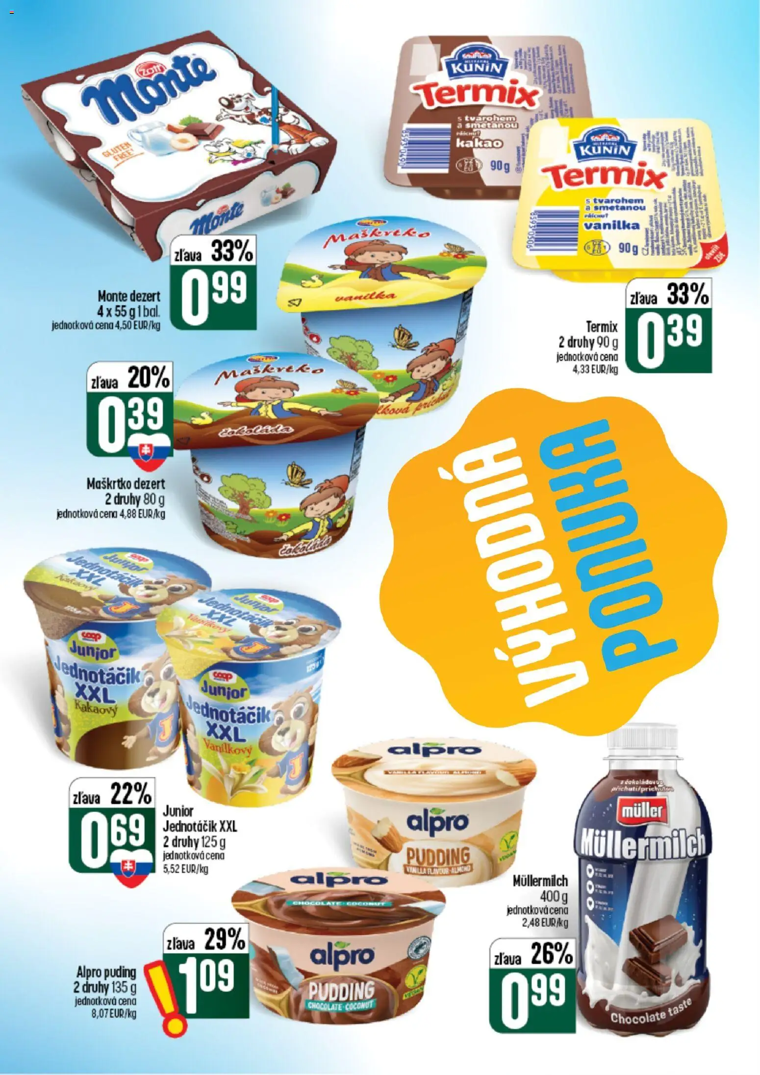 Nové COOP Jednota akcie – leták je platný od 26.08.2026 | Strana: 29 | Produkty: Puding, Dezert, Vanilka, Kakao