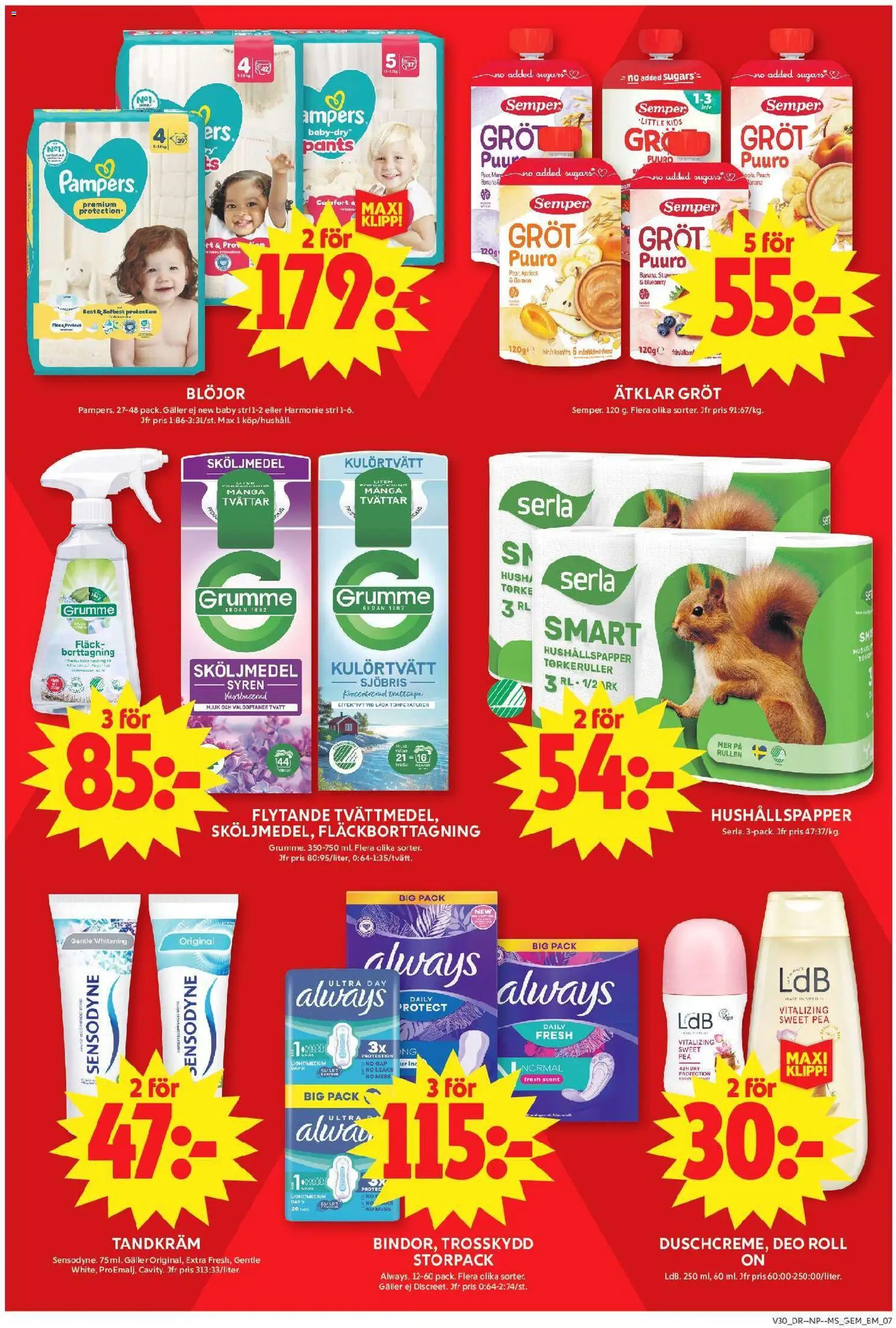 ICA Maxi reklamblad aktuell från 20/07/2026 | Sida: 7 | Produkter: Trosskydd, Galler, Fläckborttagning, Blöjor