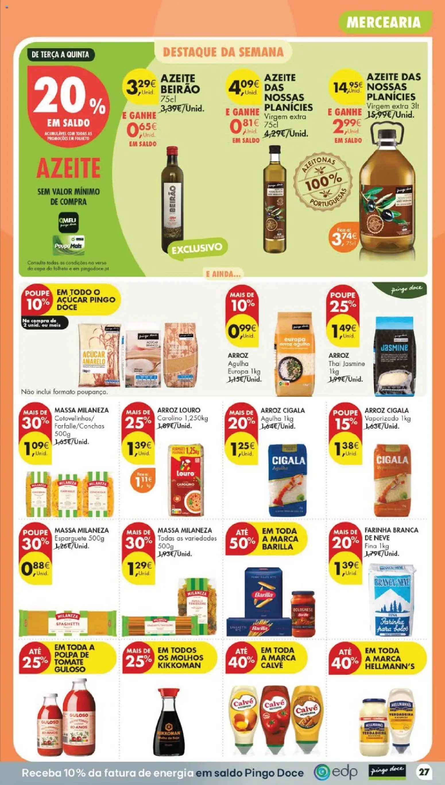 Pingo Doce folheto │ válido de 11/08/2026 | Página: 31 | Produtos: Esparguete, Azeite, Milaneza, Massa milaneza