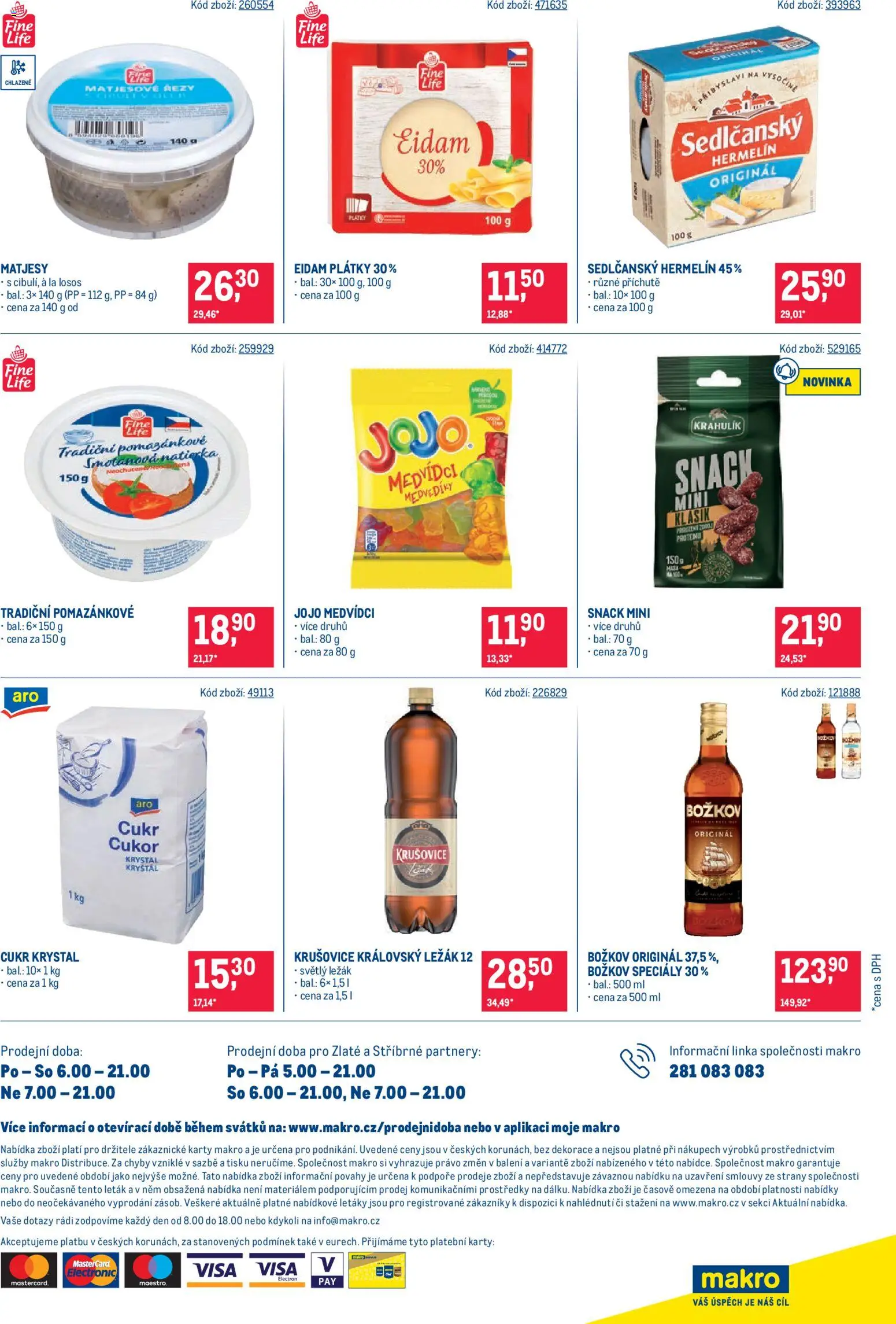 Makro leták - Maloobchod od 29.07.2026 | Strana: 16 | Produkty: Losos, Eidam, Božkov, Cukr krystal