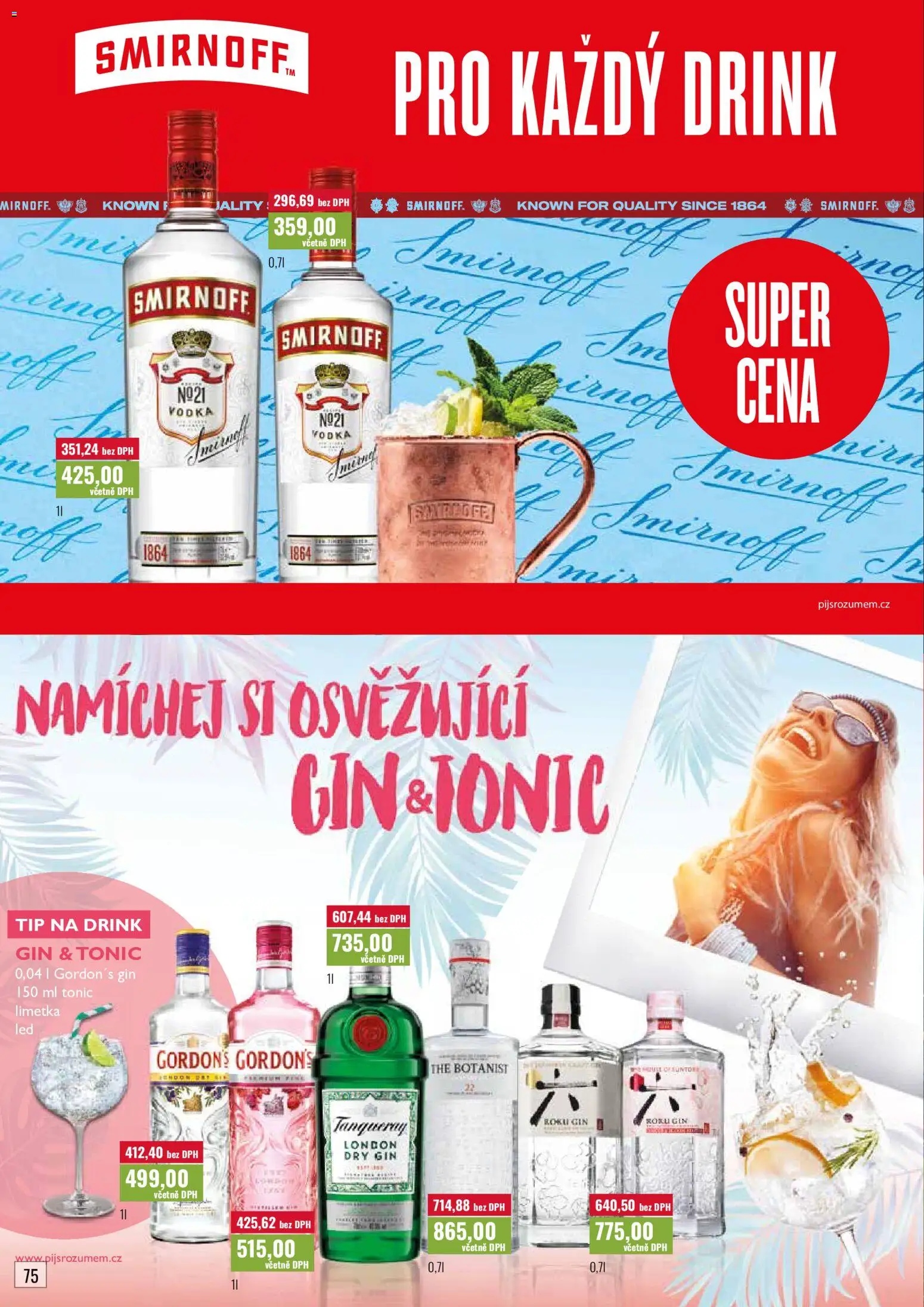 Ratio leták od 01.05.2026 | Strana: 76 | Produkty: Gin, Vodka, London dry gin, Dry gin