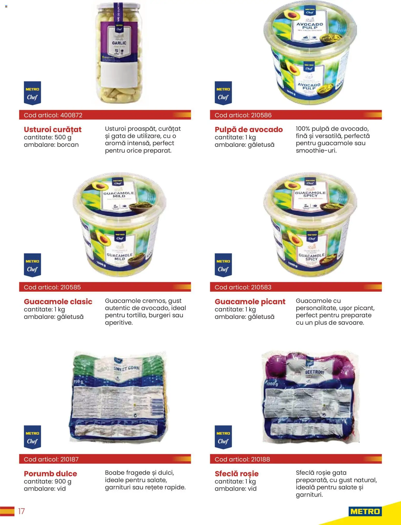 Noul catalog Metro – valabil de la 30.03.2026 | Pagină: 17 | Produse: Borcan, Avocado, Porumb, Sfeclă