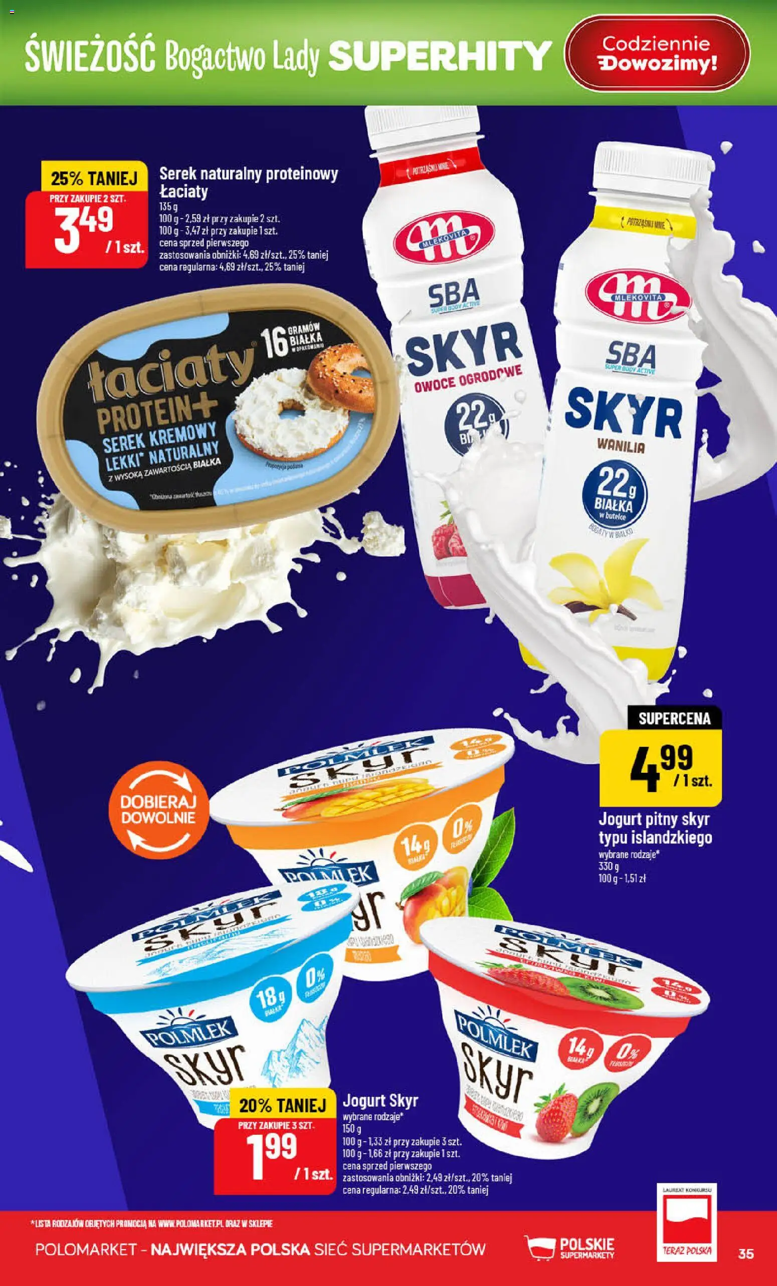 POLOmarket gazetka od 22.07.2026 | Strona: 35 | Produkty: Jogurt pitny, Jogurt, Owoce, Skyr