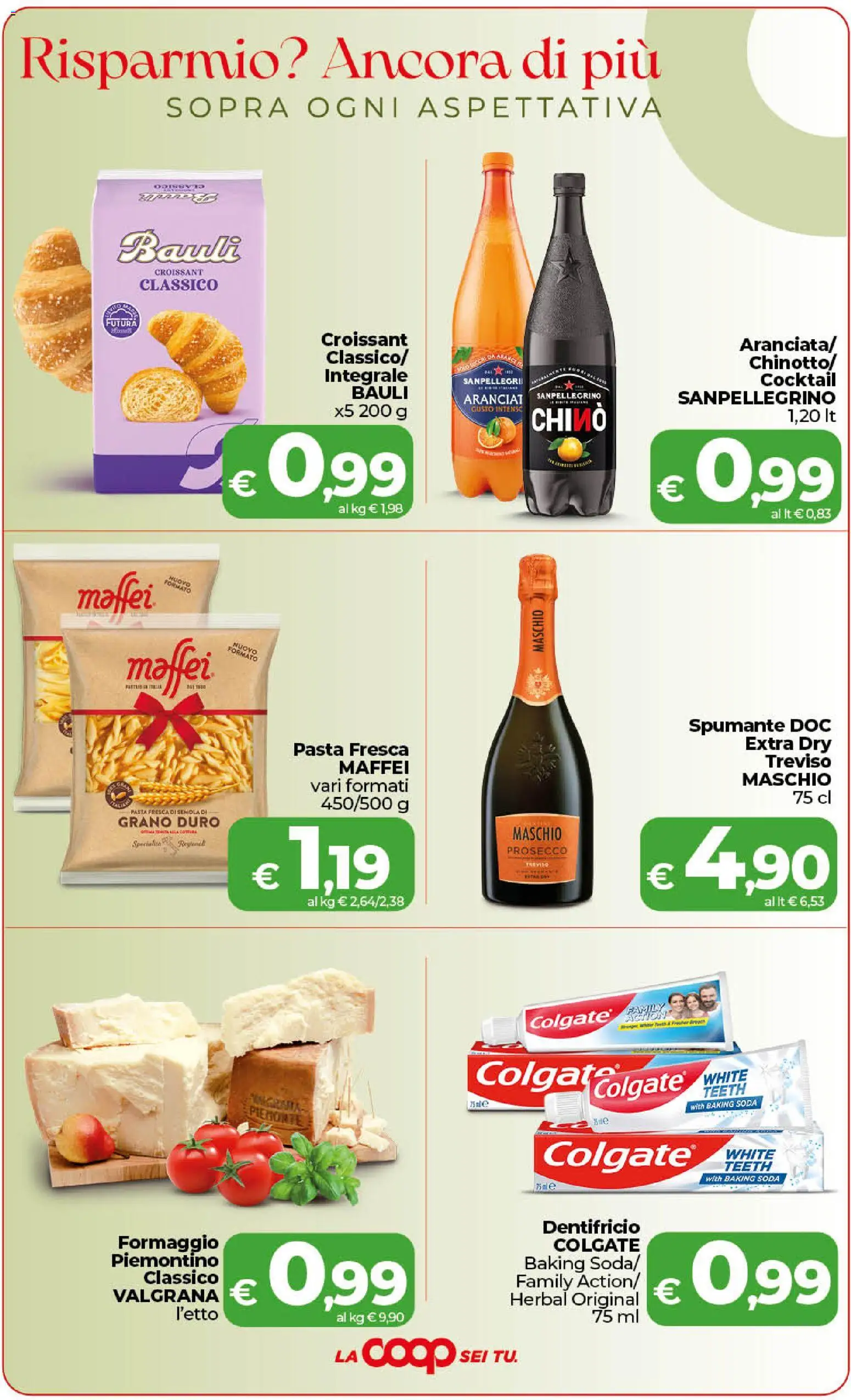 Volantino COOP del 13/10/2026 | Pagina: 3 | Prodotti: Formaggio, Pasta, Croissant, Semola