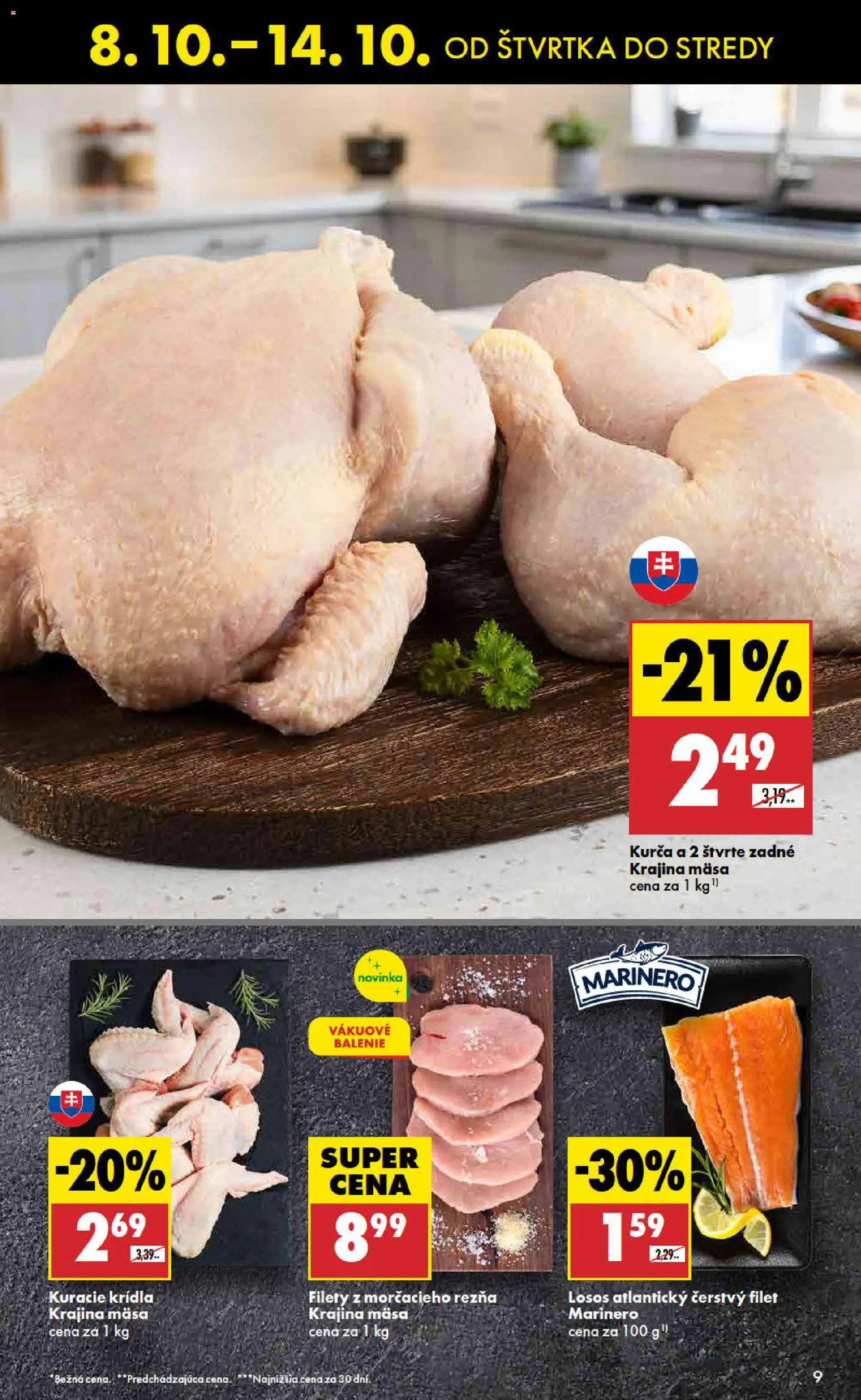 Nové Biedronka akcie – leták je platný od 08.10.2026 | Strana: 9 | Produkty: Losos, Kuracie krídla, Kurča