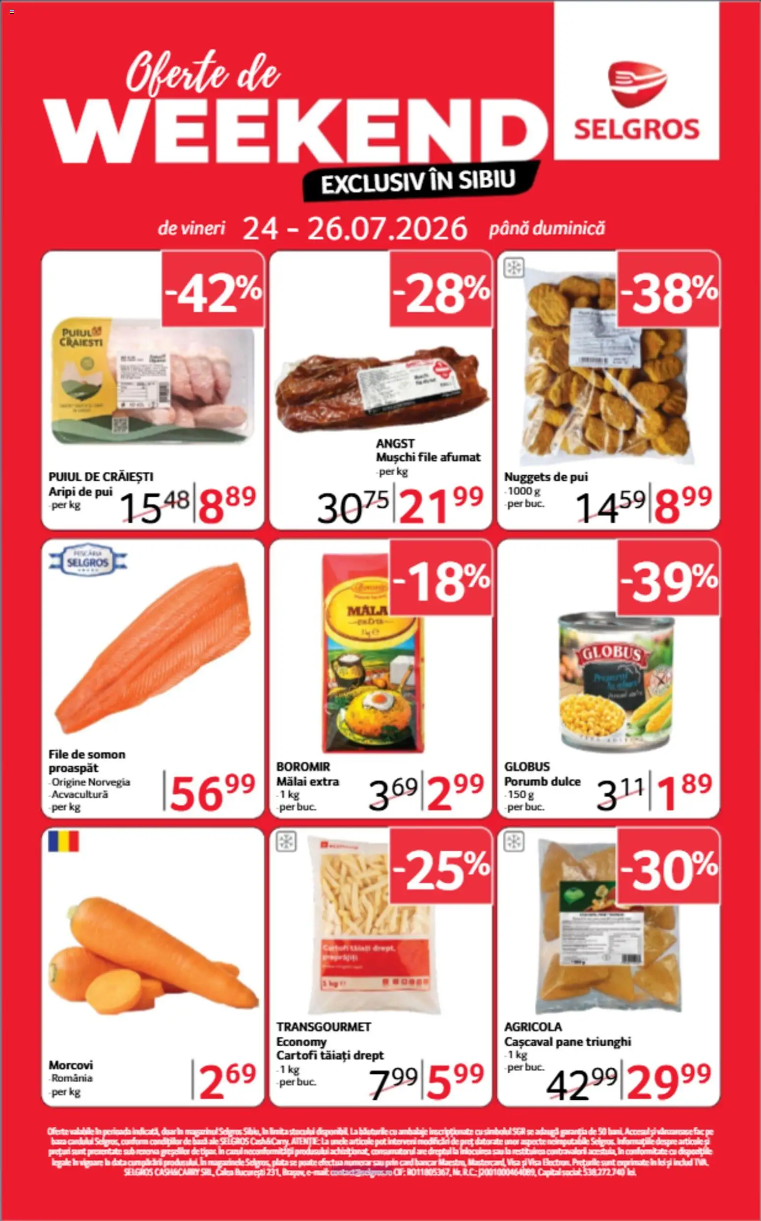 Noul catalog Selgros – valabil de la 24.07.2026 | Pagină: 1 | Produse: Hacıyatmaz Kedi Oyuncağı, Cașcaval, Mălai, Morcovi