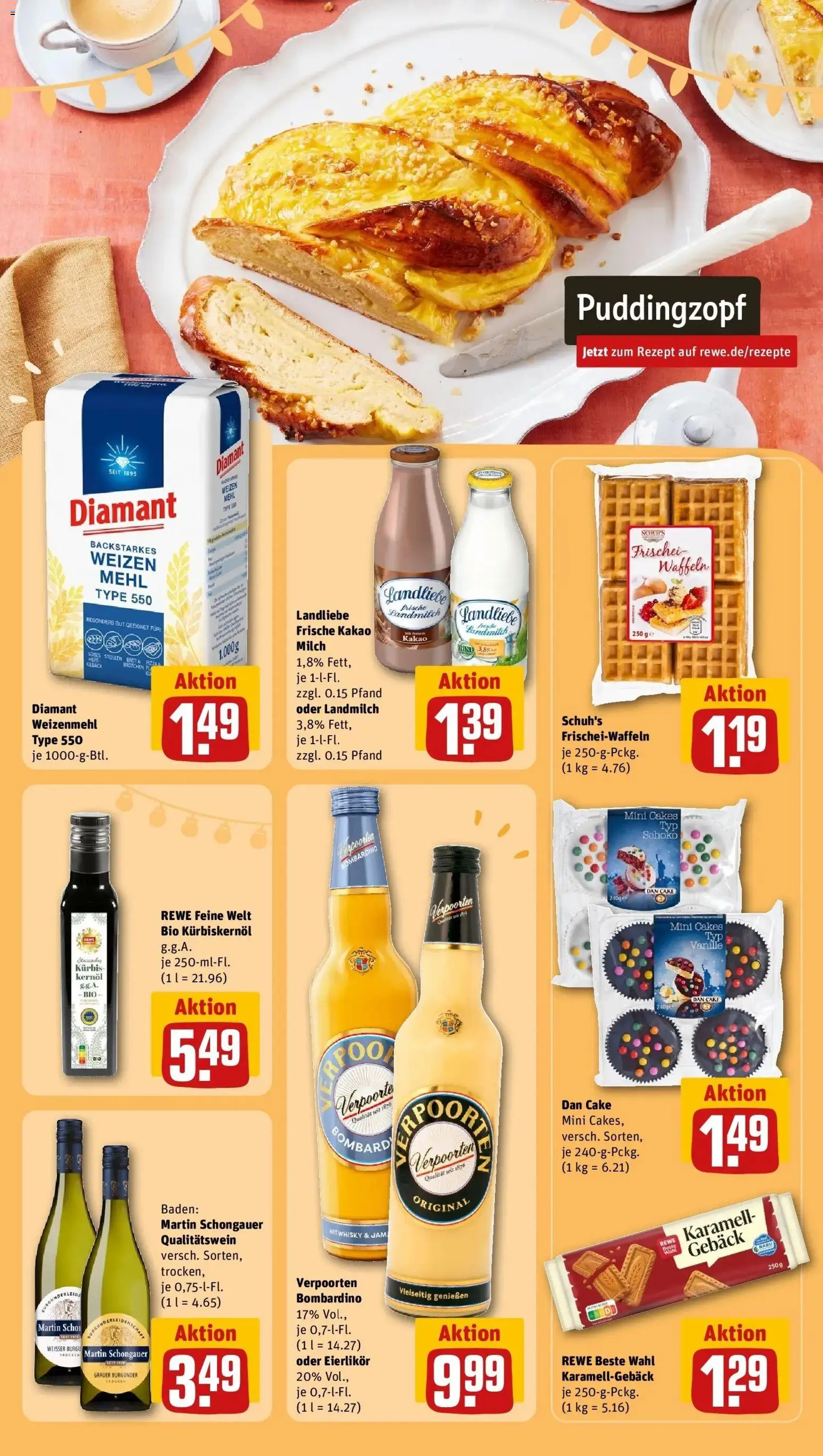 REWE Prospekt ab 05.10.2026 zum Blättern » Angebote | Seite: 21 | Produkte: Milch, Waffeln, Vanille, Kürbis