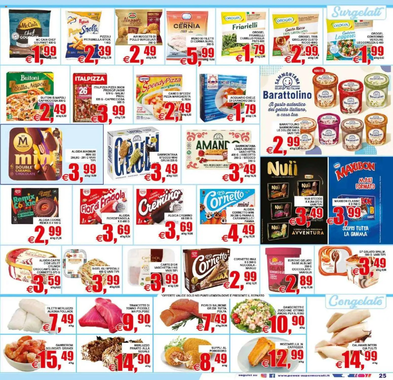 Volantino Pewex del 21/08/2026 | Pagina: 25 | Prodotti: Cioccolato, Pizza, Calamari, Mango