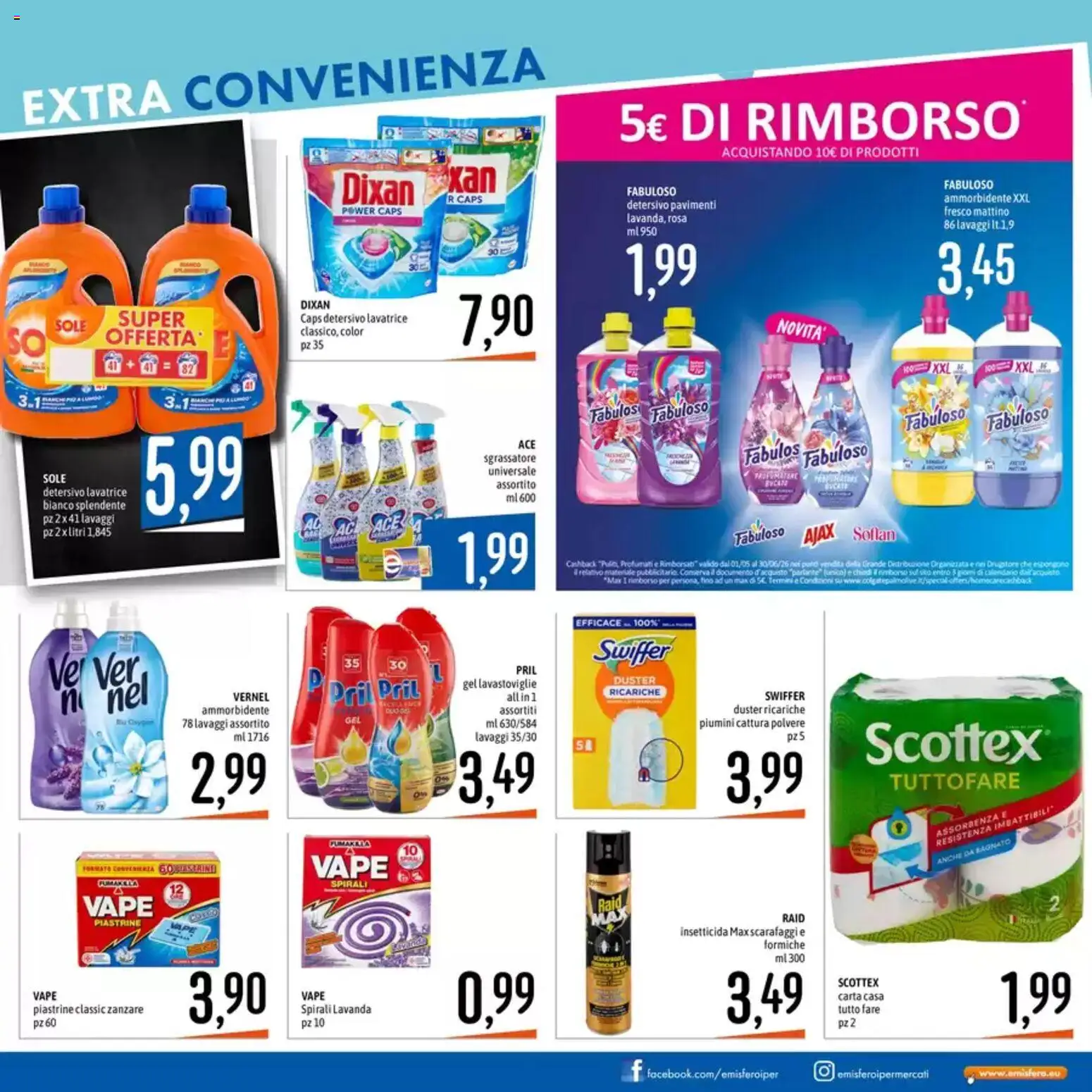 Volantino Emisfero del 28.05.2026 | Pagina: 20 | Prodotti: Ammorbidente, Lavatrice, Lavastoviglie, Lavanda