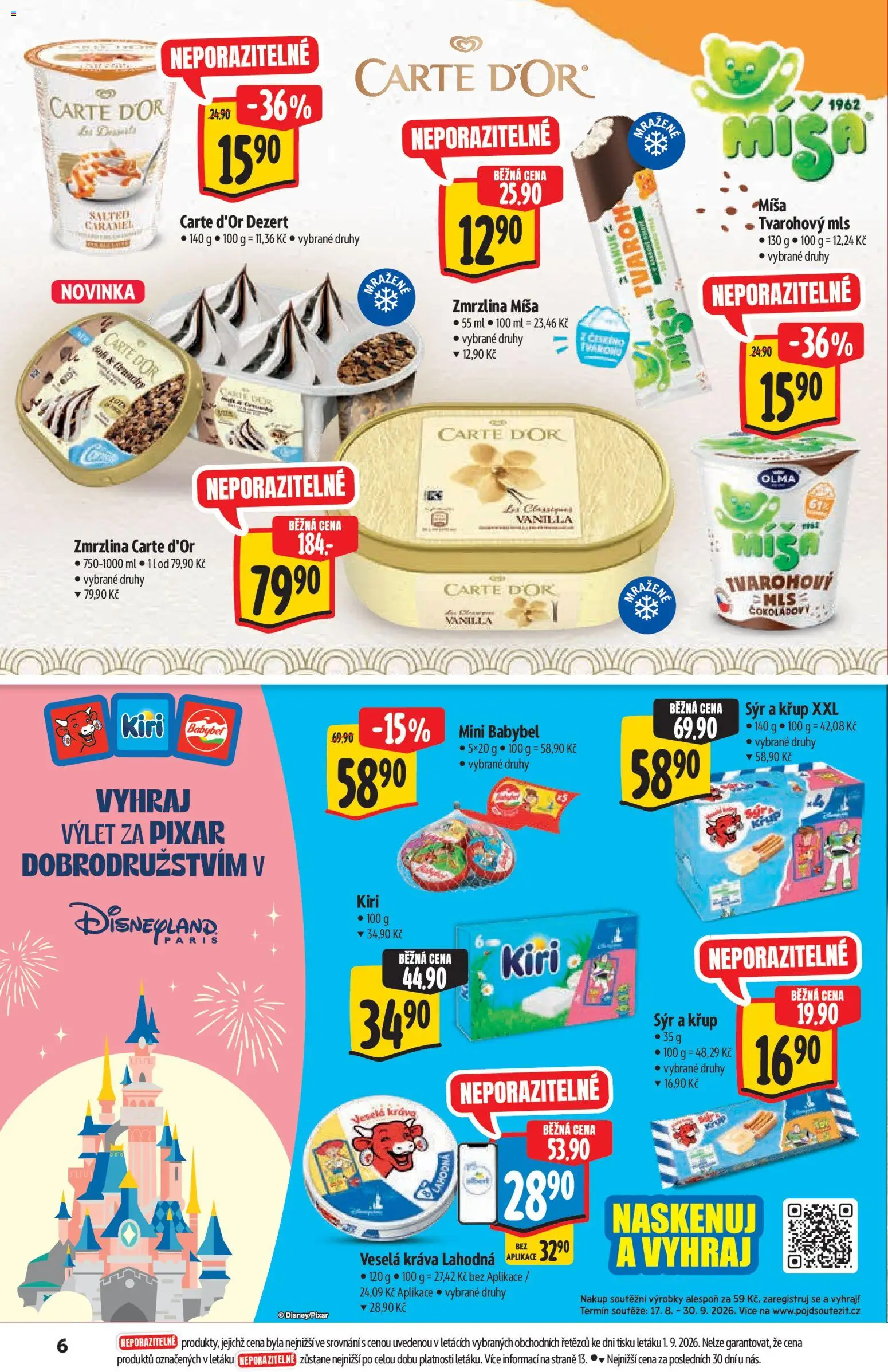 Albert katalog - Supermarket od 09.09.2026 | Strana: 6 | Produkty: Sýr, Tvaroh, Babybel, Carte d'or