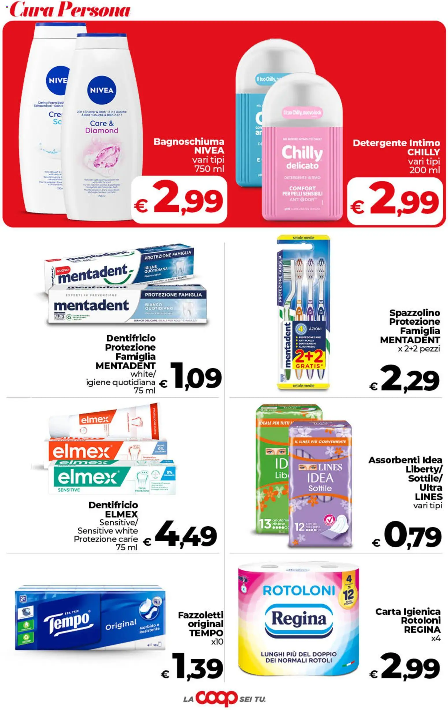 Volantino COOP del 19.05.2026 | Pagina: 40 | Prodotti: Bagnoschiuma, Dentifricio, Detergente, Fazzoletti
