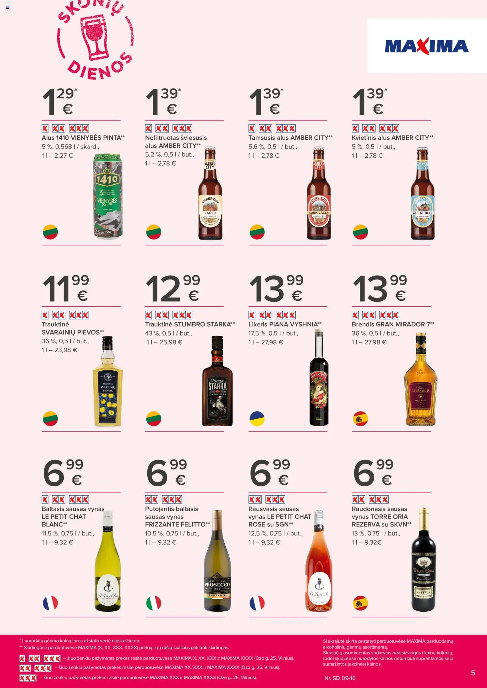MAXIMA akcijos nuo 2026.09.03 | Puslapis: 5 | Prekių: Vynas, Alus