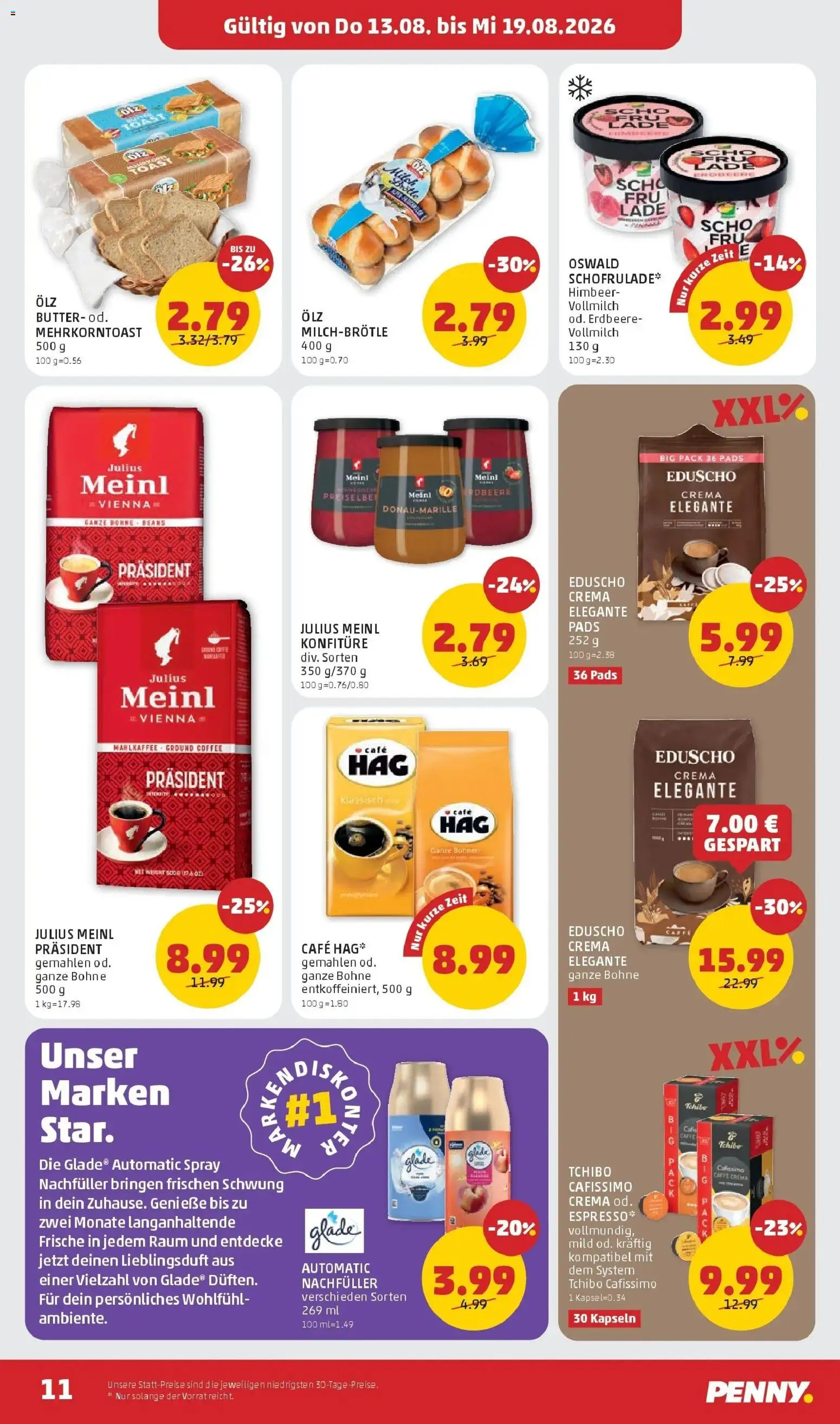 Penny Markt Die ganze Woche sparen ab (13.08.2026) - Angebote, Prospekt | Seite: 11