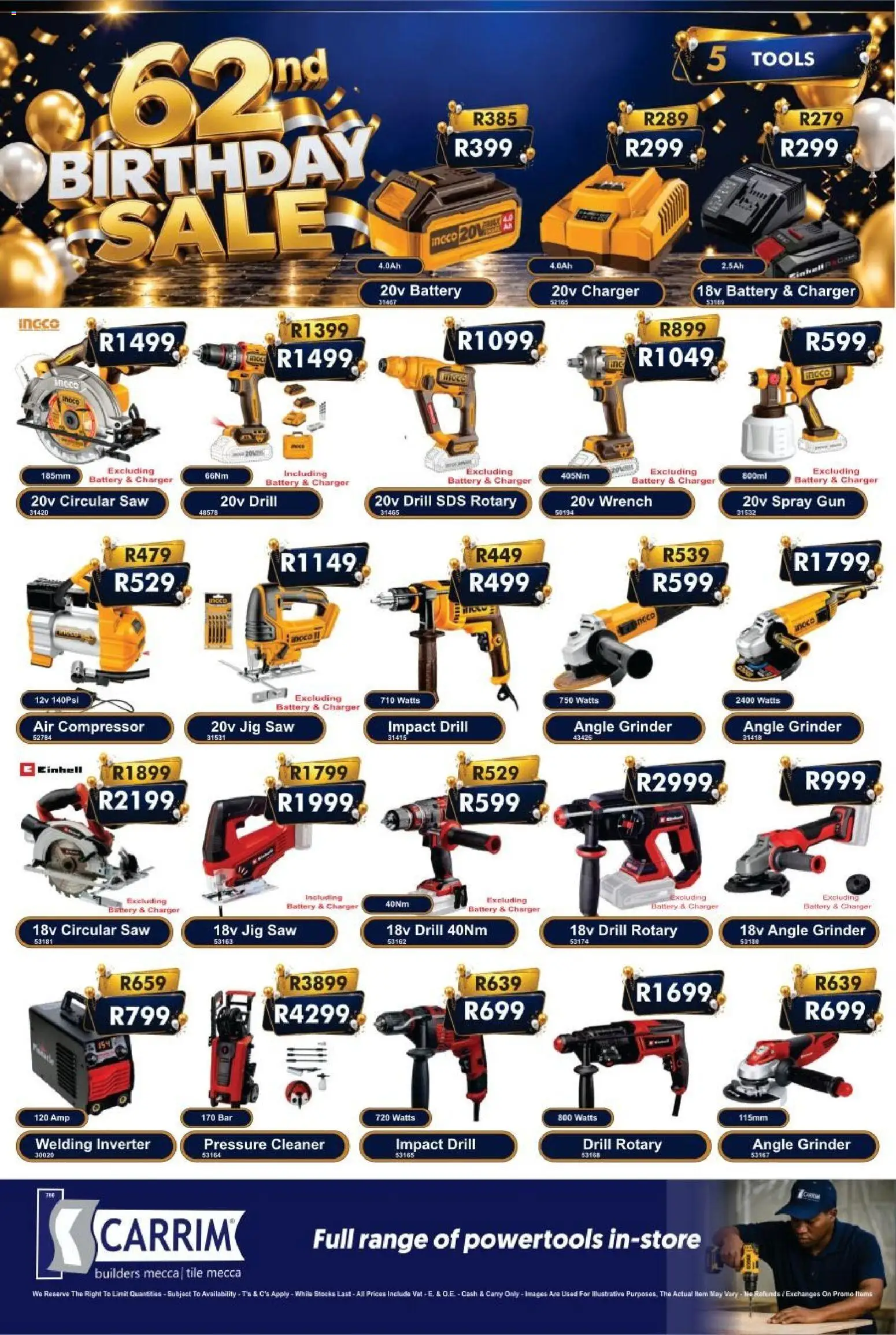 New K. Carrim catalogue – valid from 25/09/2026 | Page: 5 | Products: Grinder, Drill, Wrench, Battery