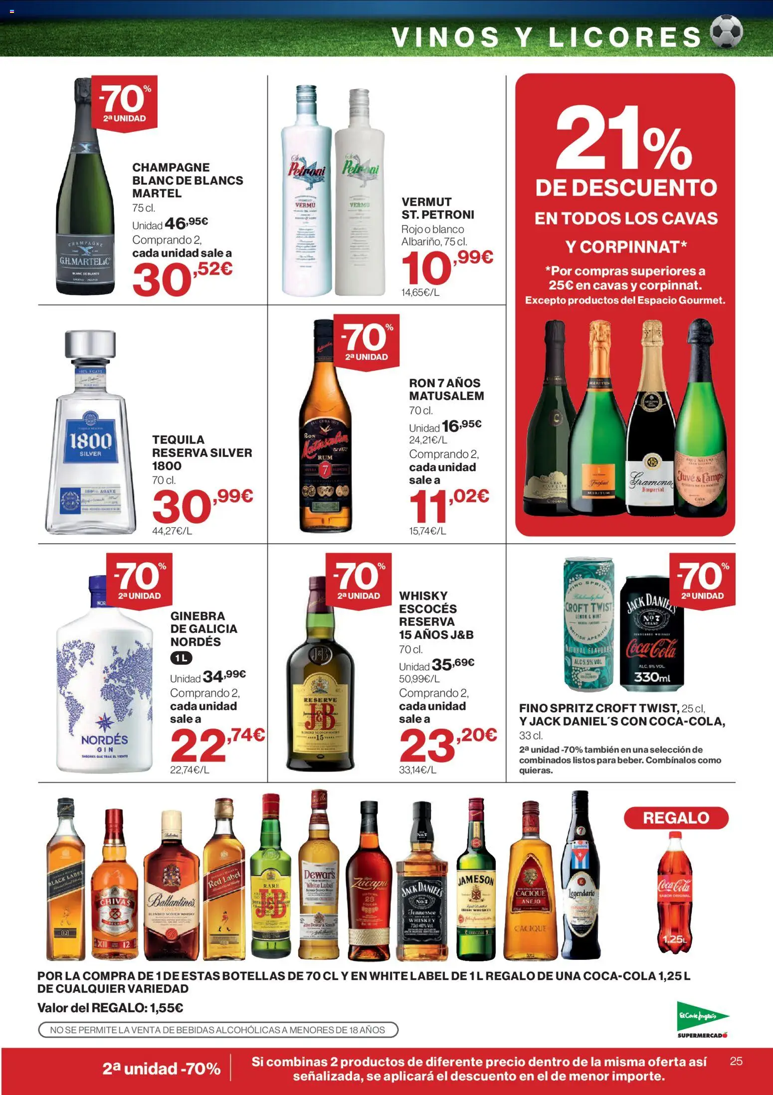 El Corte Inglés ofertas │ válido desde el 04.06.2026 | Página: 25 | Productos: Ron, Ginebra, Whisky