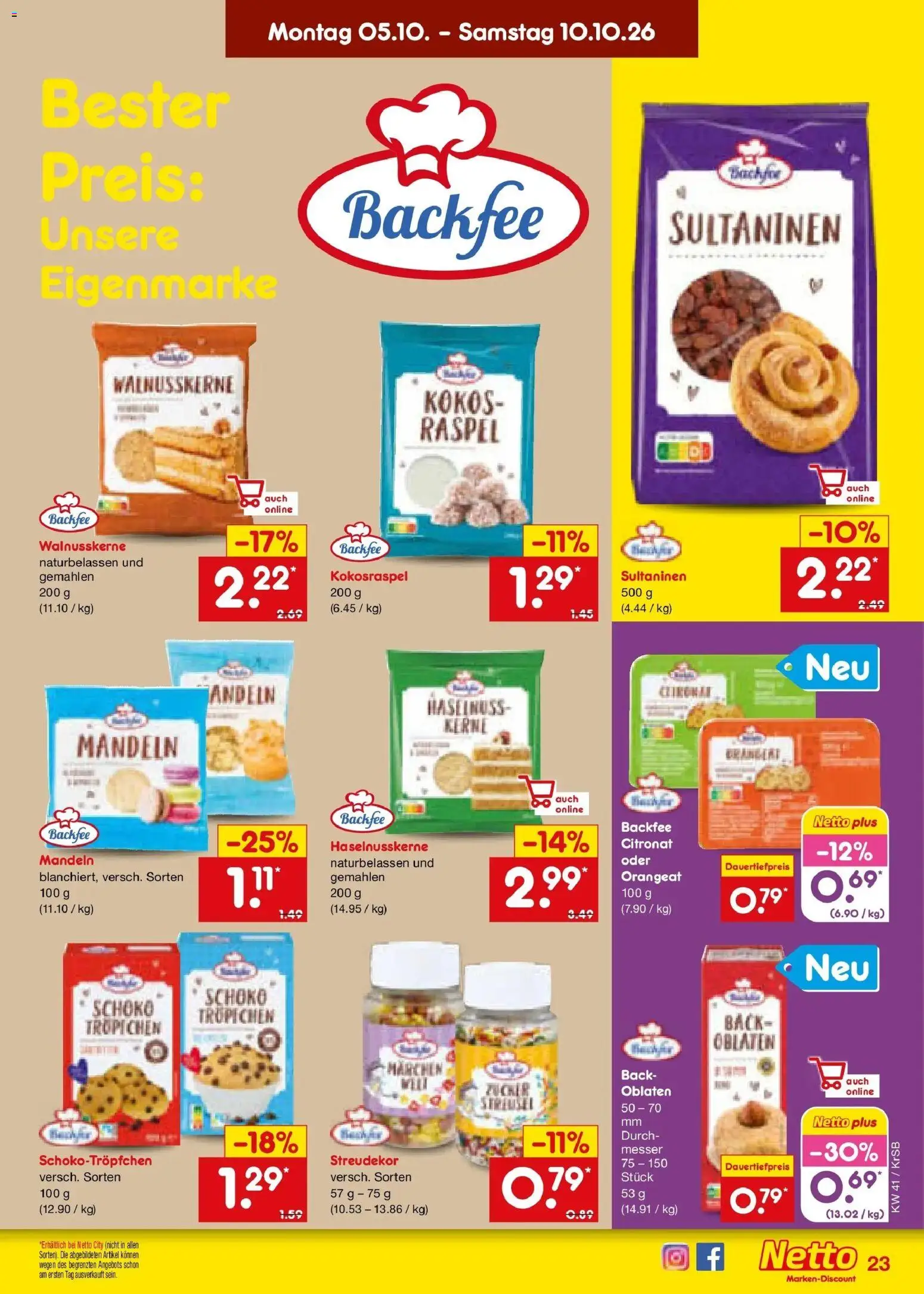 Netto Marken-Discount Prospekt Baesweiler (ab 05.10.2026) » Angebote | Seite: 25 | Produkte: Mandeln, Zucker