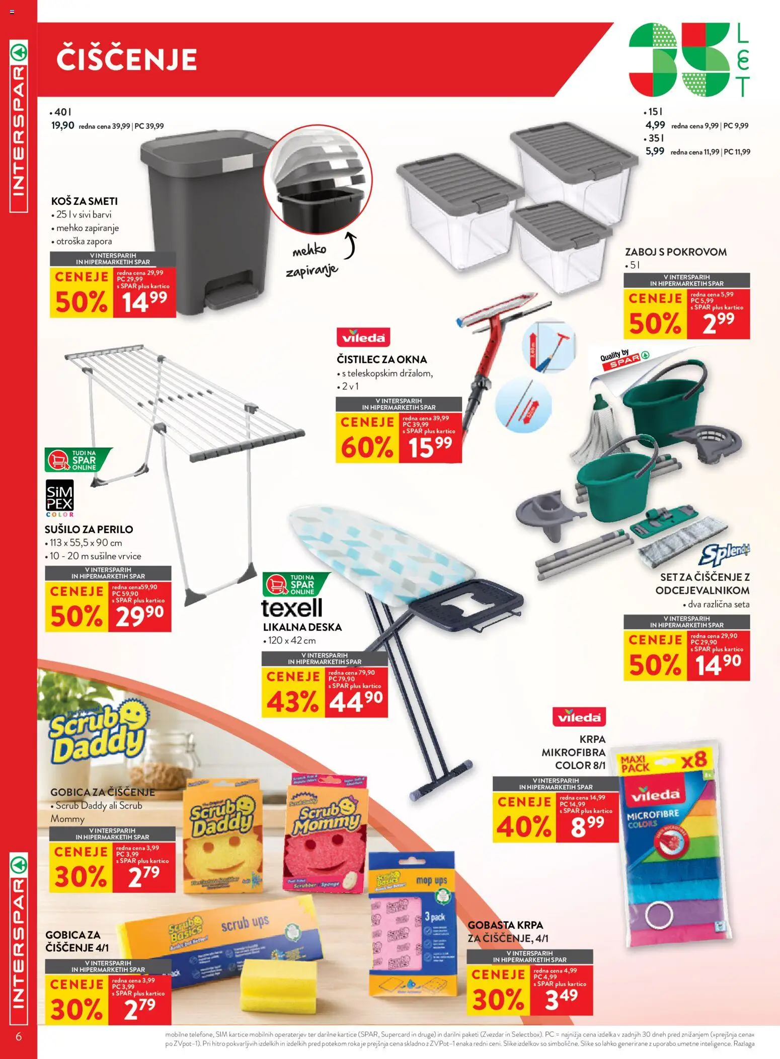 Novi Spar katalog ponudbe – veljaven od 05.08.2026 | Stran: 6 | Izdelki: Kos, Gobica, Koš za smeti, Zaboj
