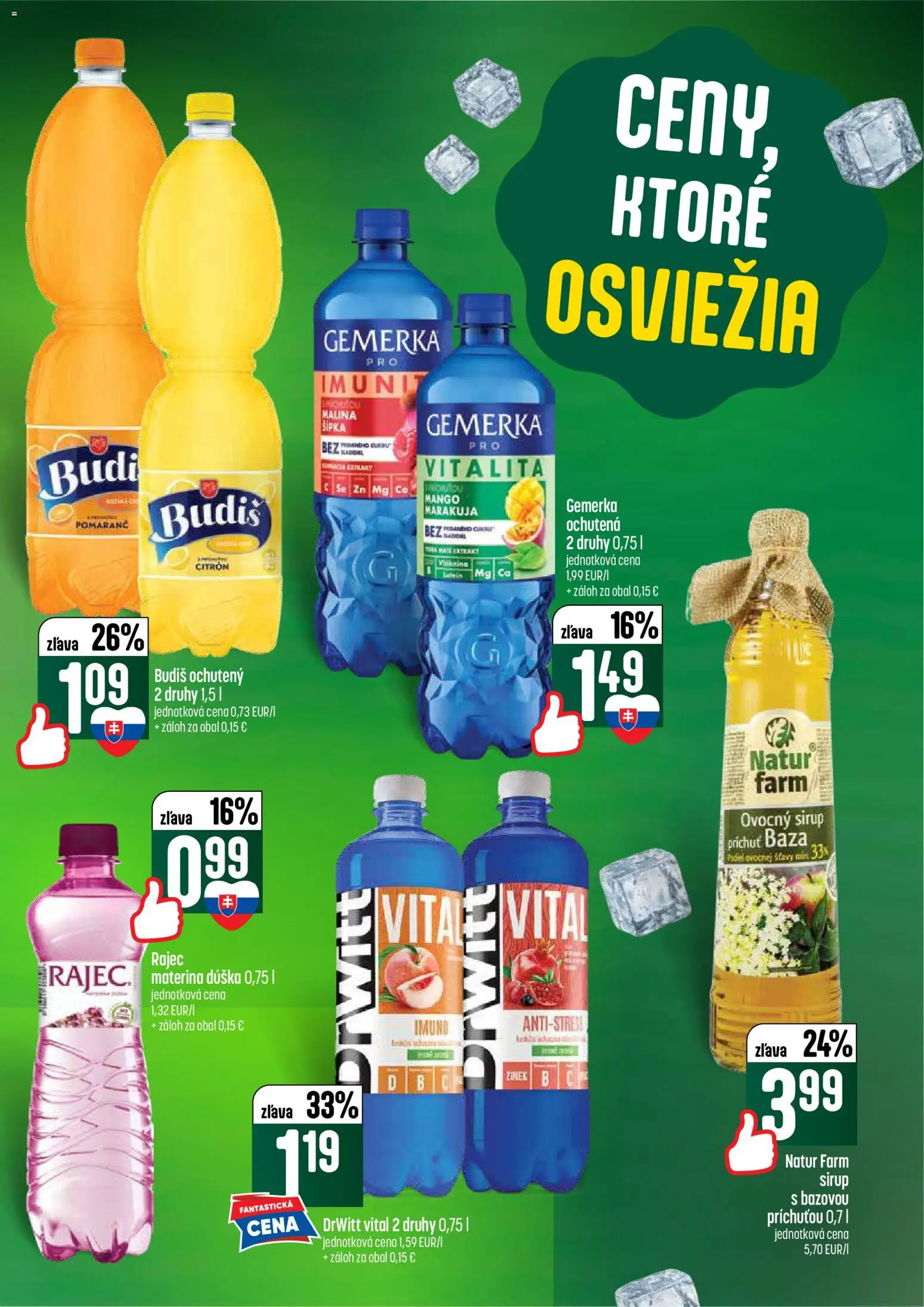 Nové COOP Jednota akcie – leták je platný od 02.07.2026 | Strana: 45 | Produkty: Rajec, Budiš, Mango, Gemerka