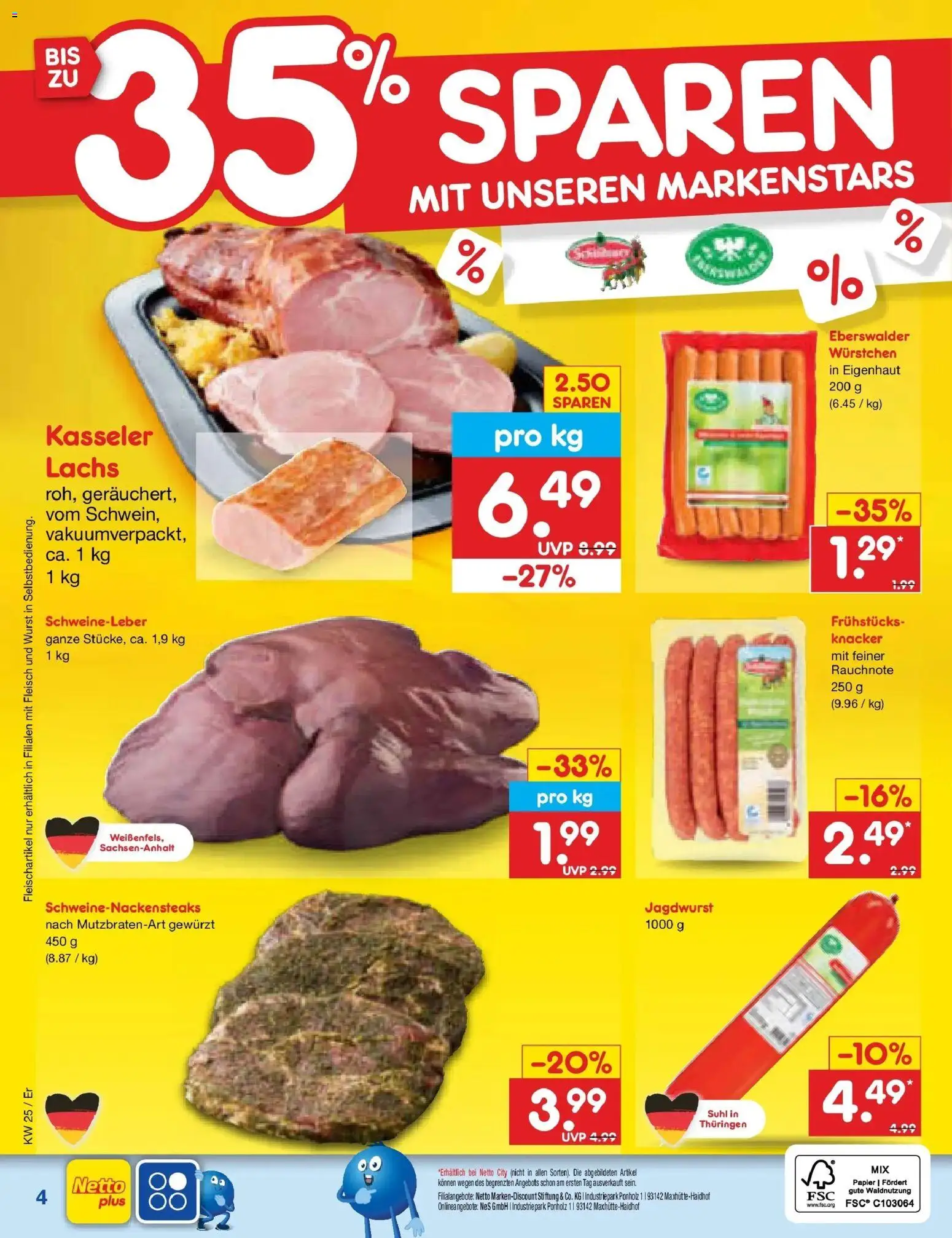 Netto Marken-Discount Prospekt Nordhausen – gültig ab 14.06.2026 | Seite: 60 | Produkte: Lachs, Wurst, Fleisch