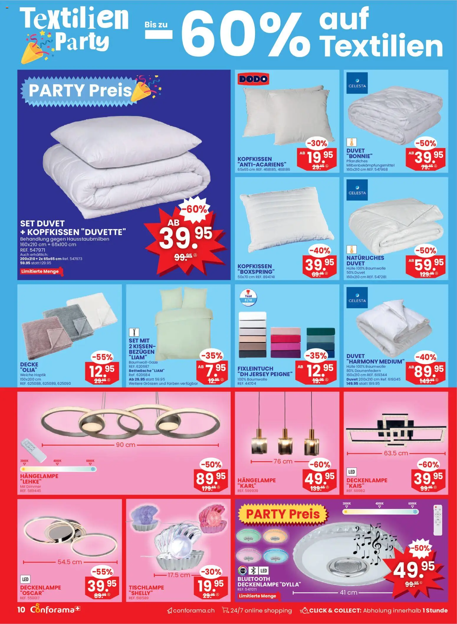 Conforama aktionen Nr 36 – gültig ab 02.09.2026 | Seite: 10 | Produkte: Kissen, Decke, Hülle, Bettwäsche