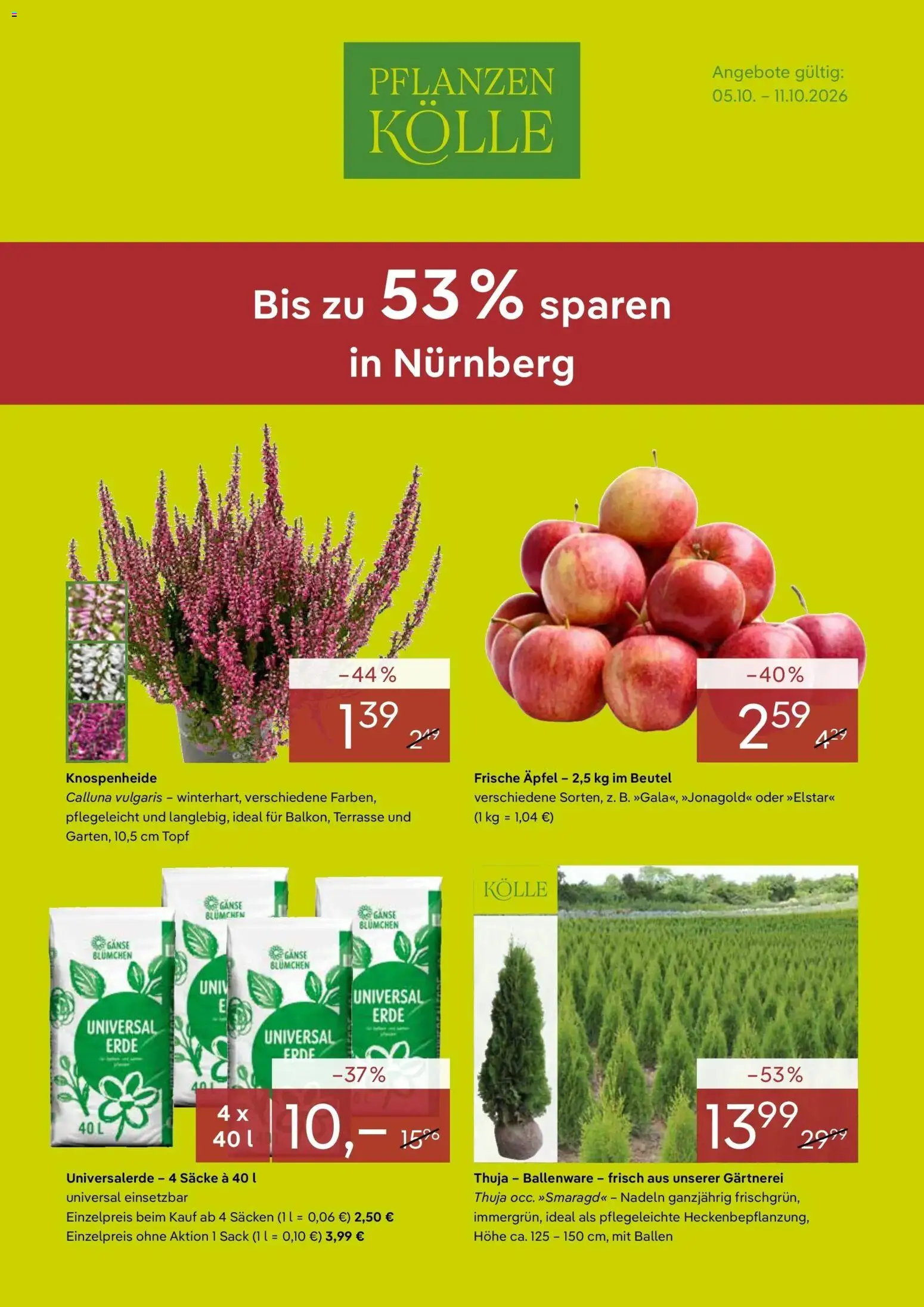 Pflanzen-Kölle - Pflanzen-Kölle: Aktuelle Angebote (ab 05.10.2026) zum Blättern | Seite: 1 | Produkte: Äpfel