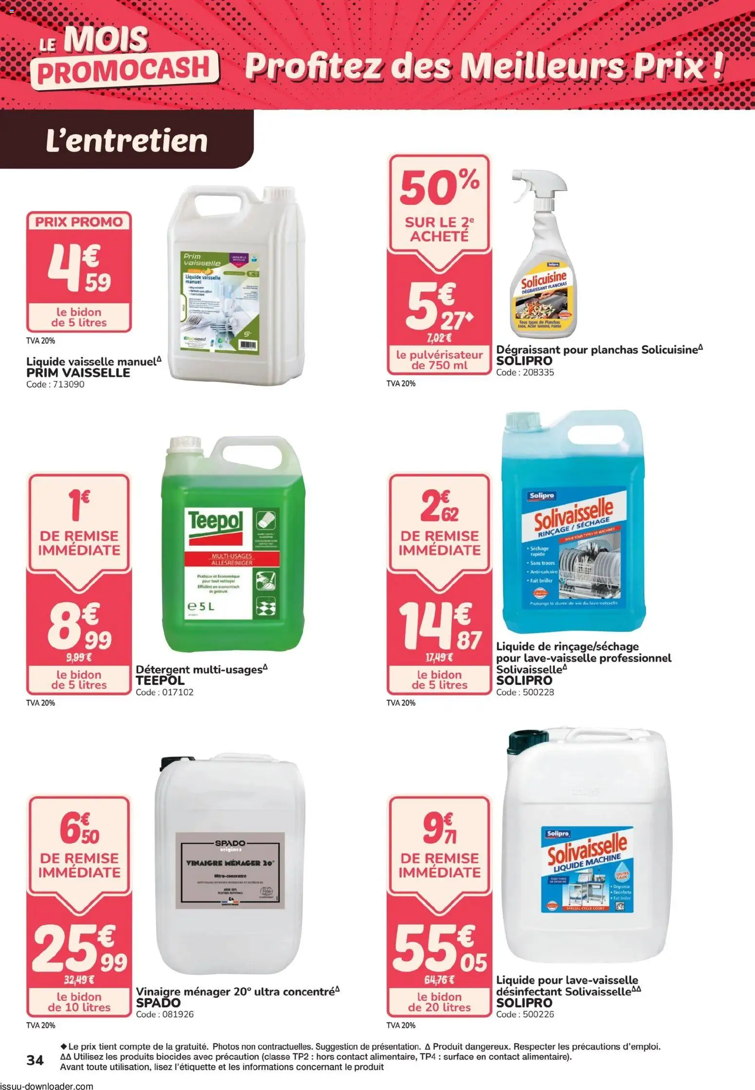 {H1} | Page: 34 | Produits: Liquide vaisselle, Détergent, Vinaigre