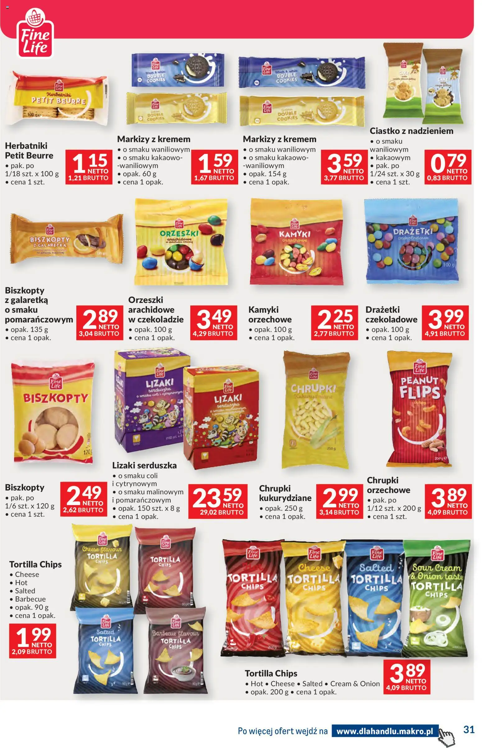 Makro gazetka - Dystrybucja do sklepów od 29.09.2026 | Strona: 31 | Produkty: Herbatniki petit beurre, Galaretka, Lizaki, Orzeszki