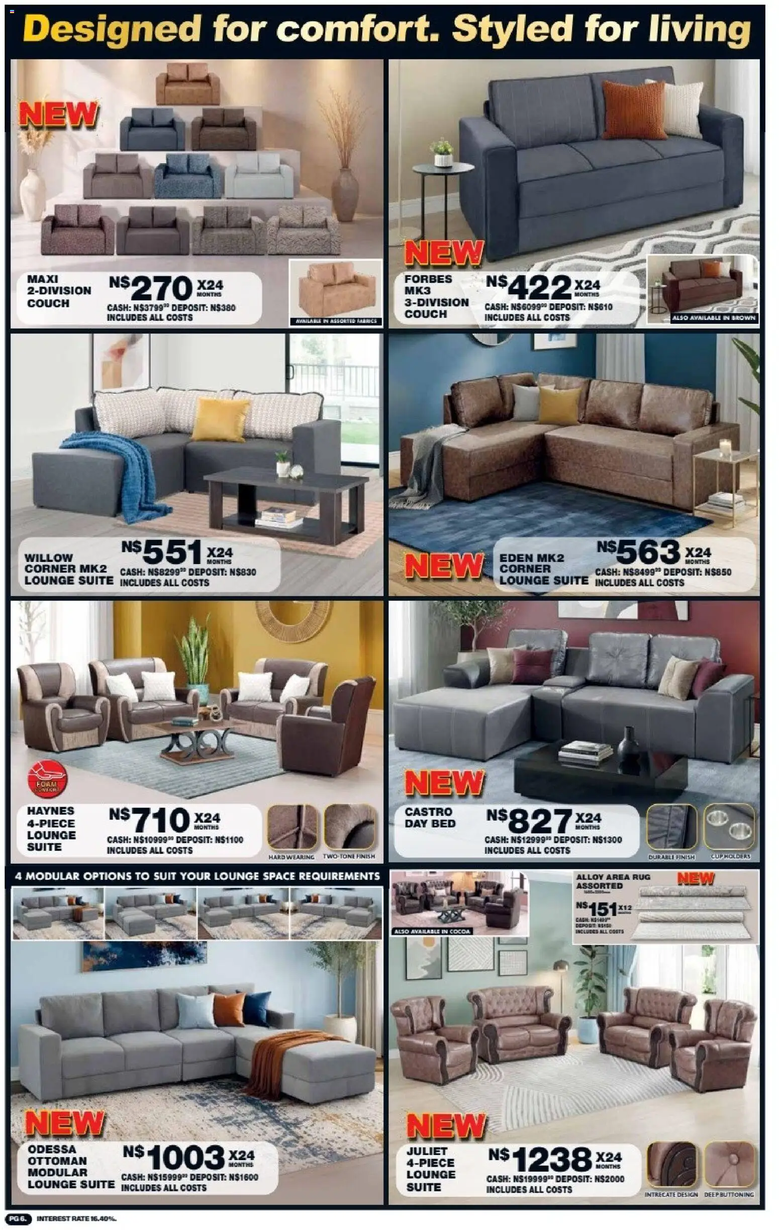 New Lewis Stores catalogue – valid from 10/08/2026 | Page: 6 | Products: Suit, Cocoa, Bed, Ottoman