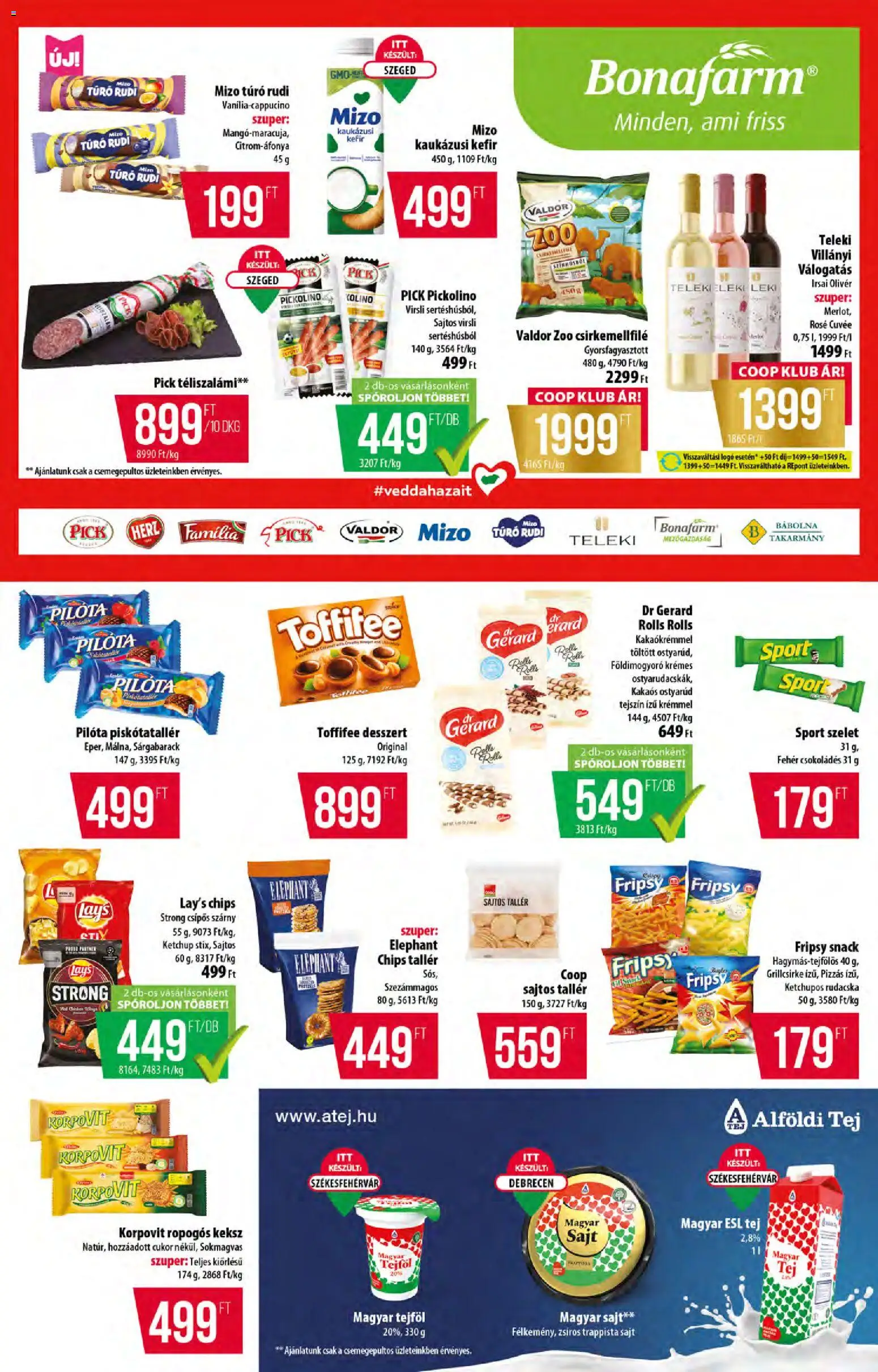 COOP akciós ujság - amely érvényes a következő dátumtól: 11.06.2026 | Oldal: 8 | Termékek: Grillcsirke, Tej, Sajt, Téliszalámi