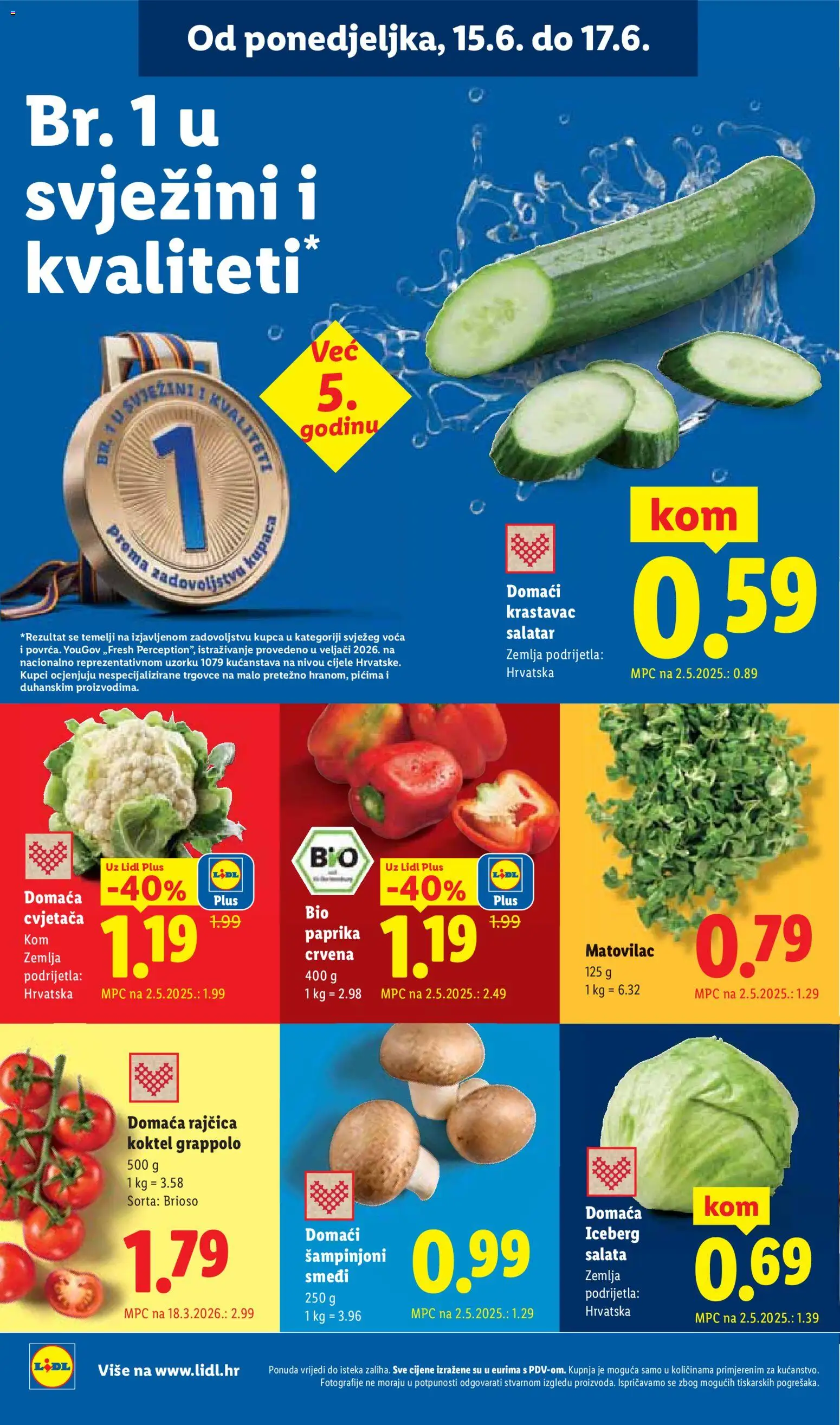 Lidl katalog | vrijedi od 15.06.2026 | Stranica: 2 | Proizvodi: Paprika, Šampinjoni, Salata, Rajčica