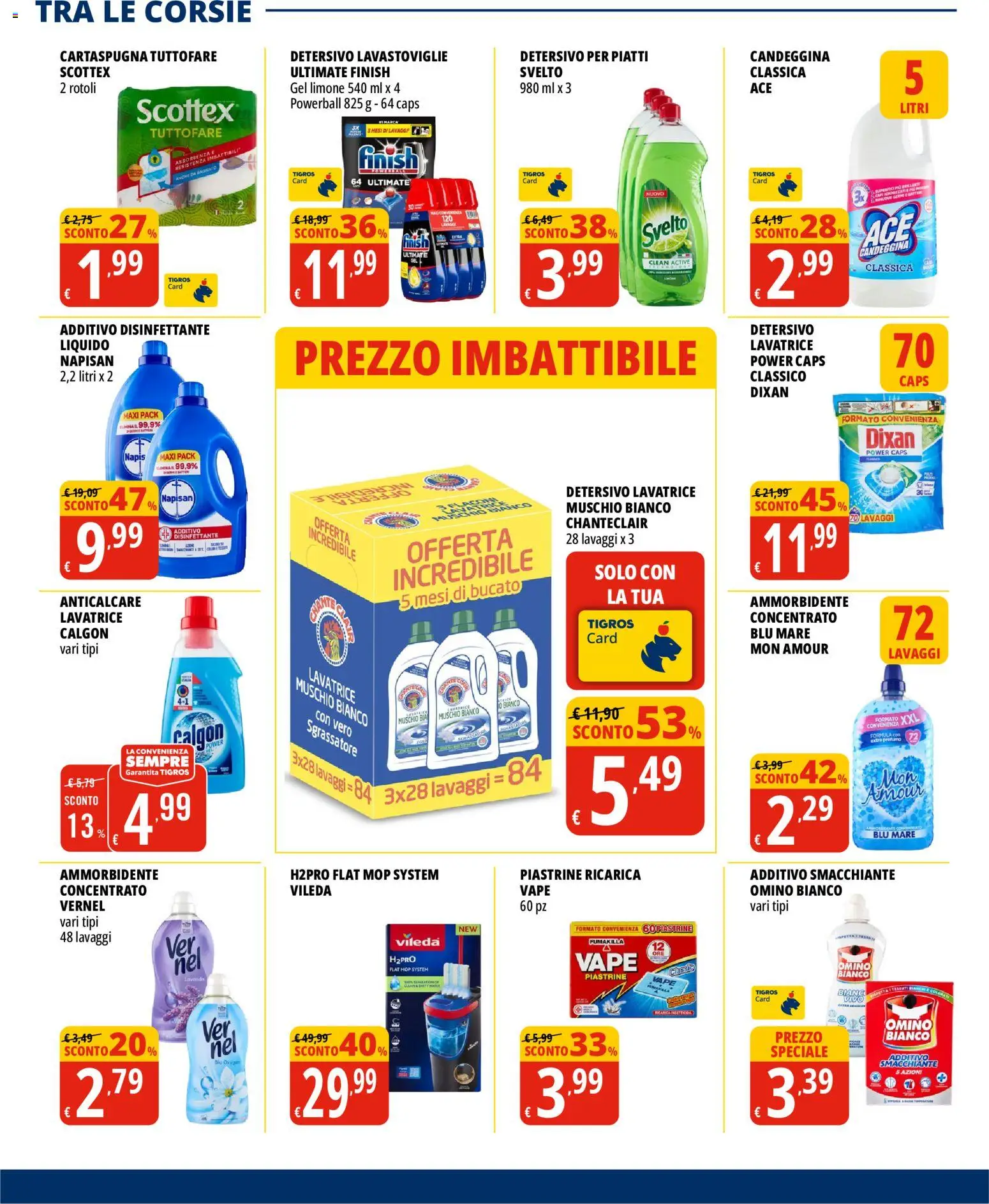Volantino Tigros del 15/07/2026 | Pagina: 22 | Prodotti: Candeggina, Anticalcare, Limone, Profumo