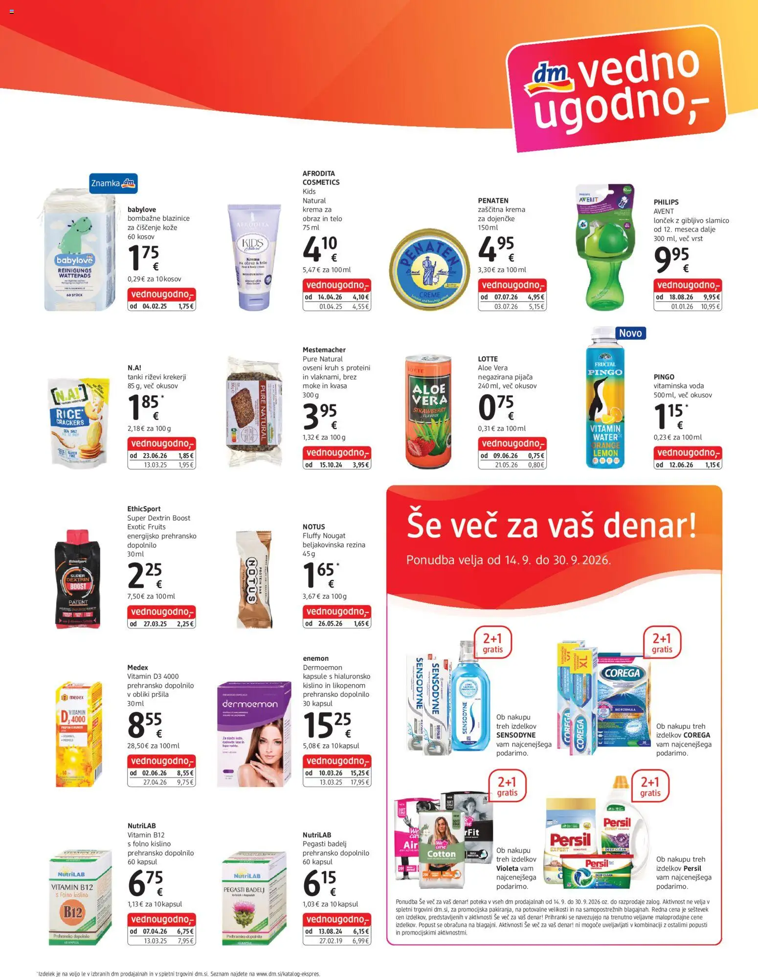 Novi DM Drogerie Markt katalog ponudbe – veljaven od 14.09.2026 | Stran: 3 | Izdelki: Aloe Vera, Krema, Voda, Krema za obraz