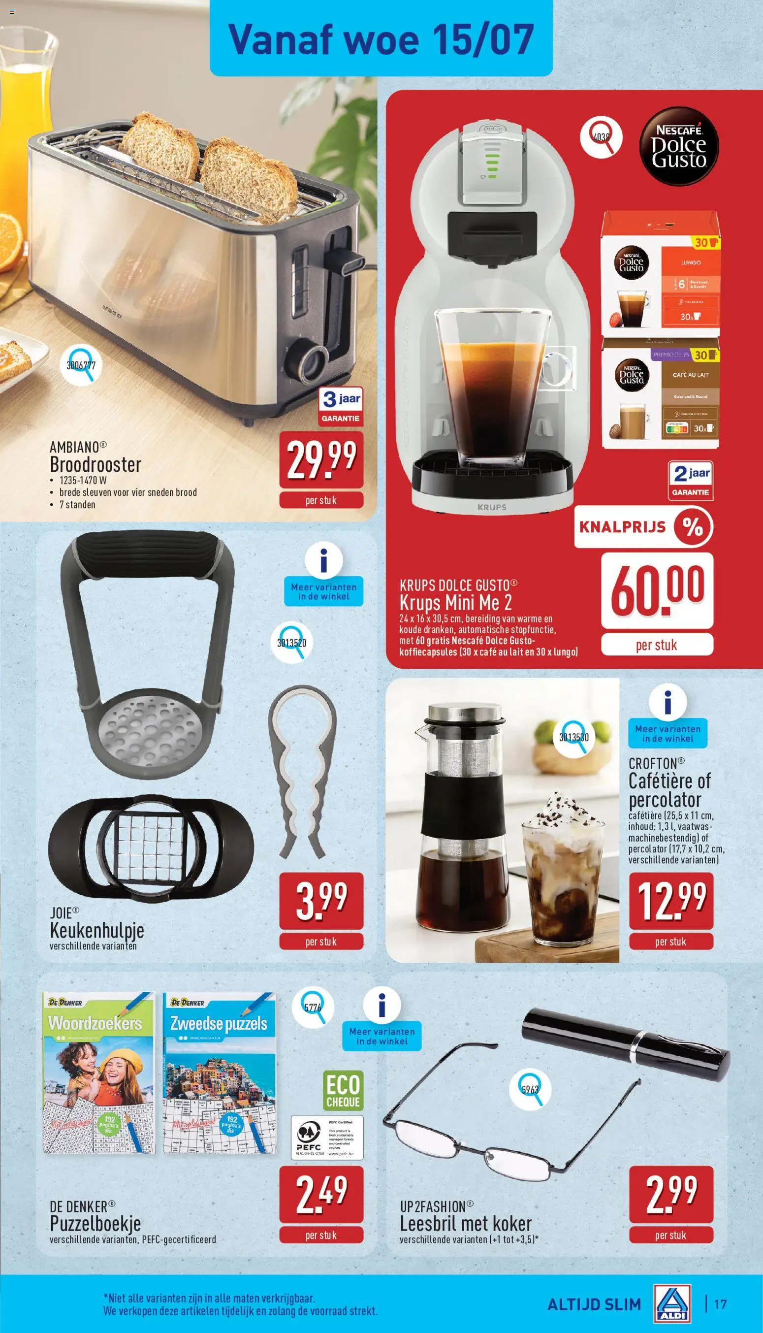 {H1} | Pagina: 17 | Producten: Toaster, Nescafe, Koffiecapsules, Brood