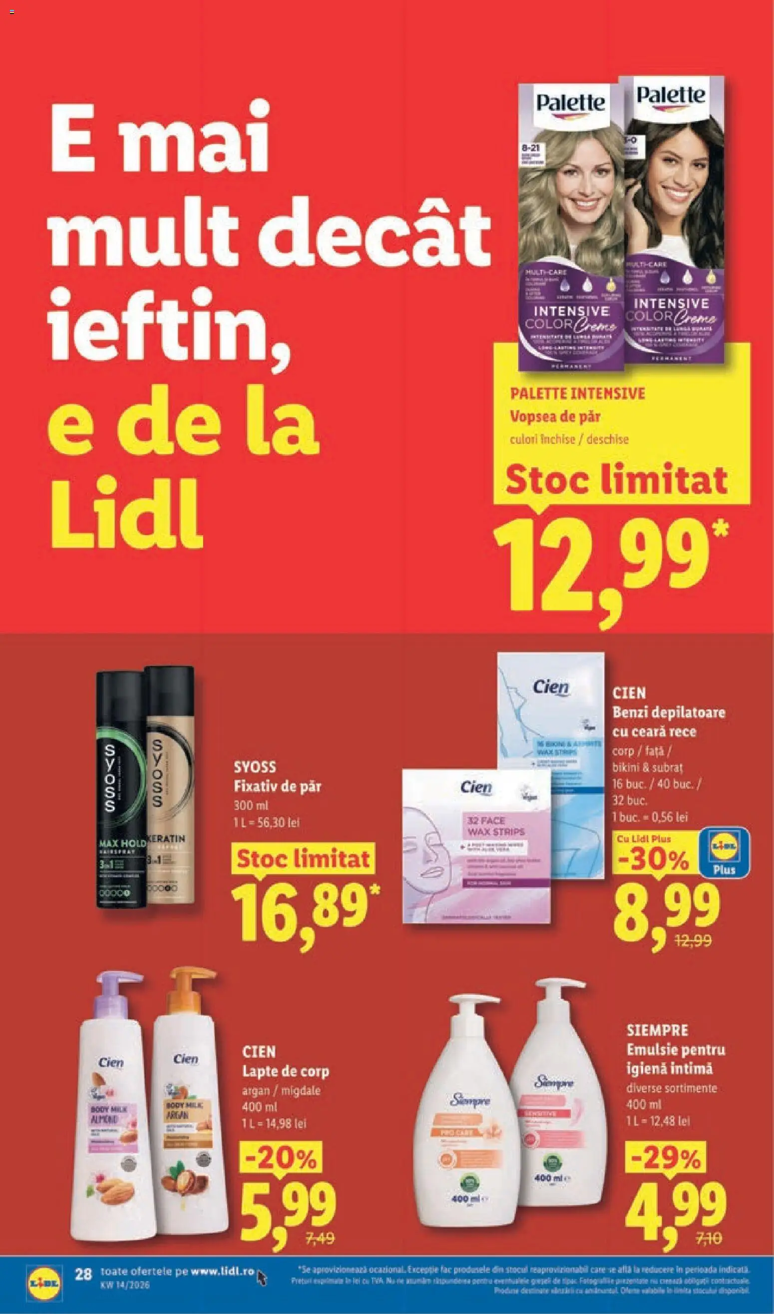 Noul catalog Lidl – valabil de la 30.03.2026 | Pagină: 28 | Produse: Vopsea, Migdale, Lapte, Lapte de corp