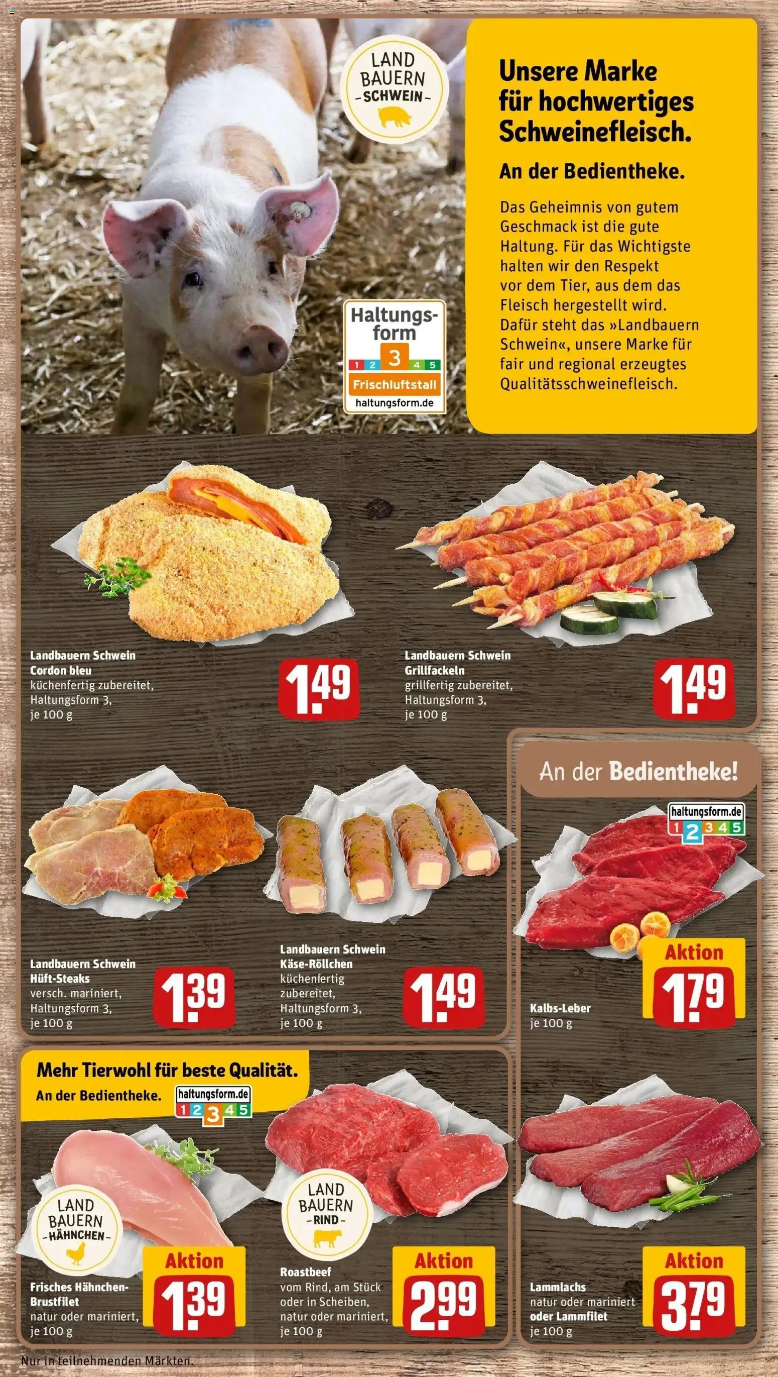 REWE Prospekt ab 10.08.2026 zum Blättern » Angebote | Seite: 6 | Produkte: Hahnchen, Roastbeef, Kalbsleber, Fleisch