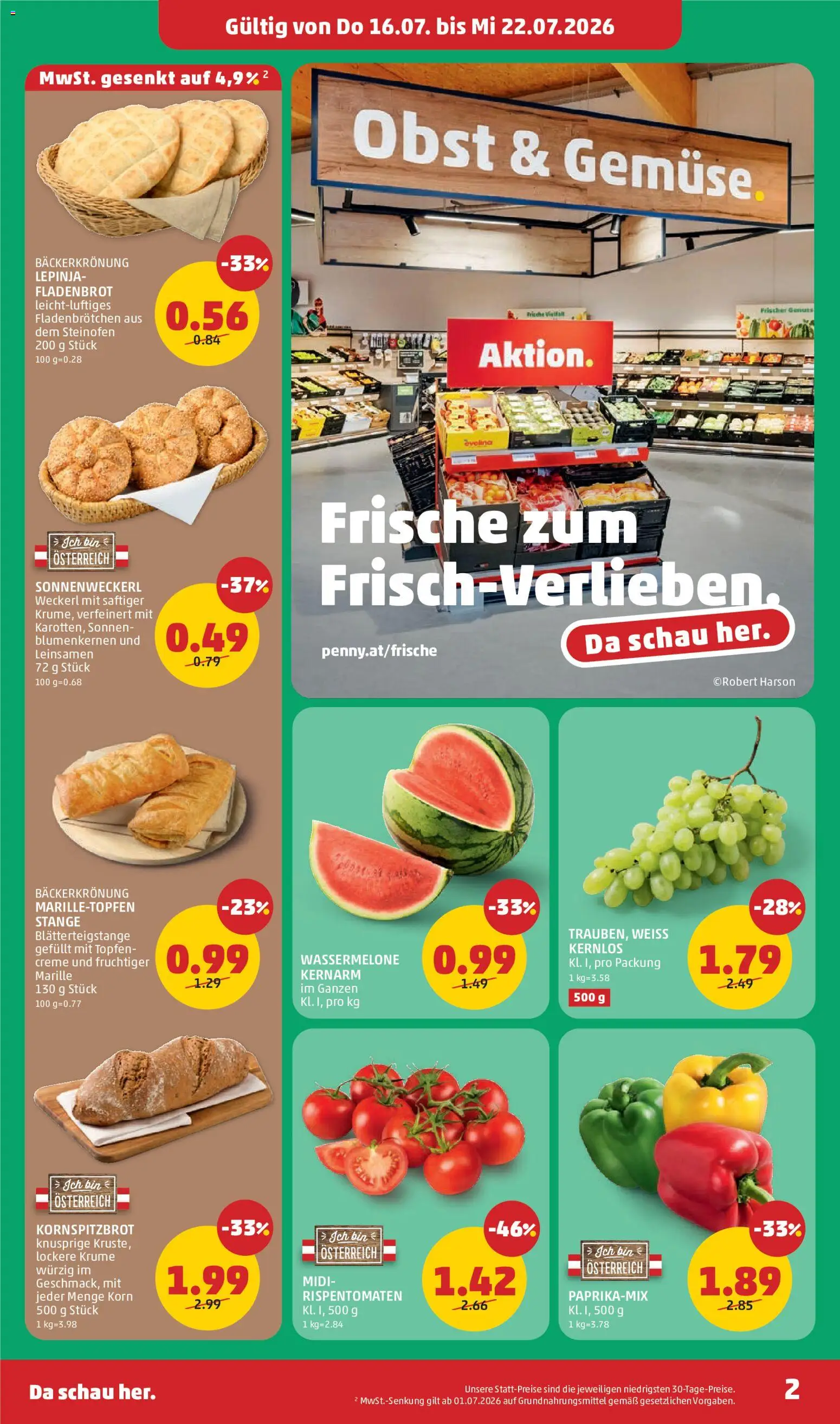 Penny Markt Eröffnung in 3550 Langenlois gültig ab 16.07.2026 | Seite: 2 | Produkte: Obst, Wassermelone, Creme