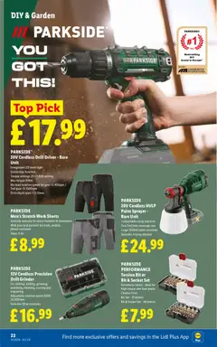 Preview of Weekly offers Lidl valid from 11.06.2026 | Page: 22 | Products: Socket, Shorts, Container, Grinder