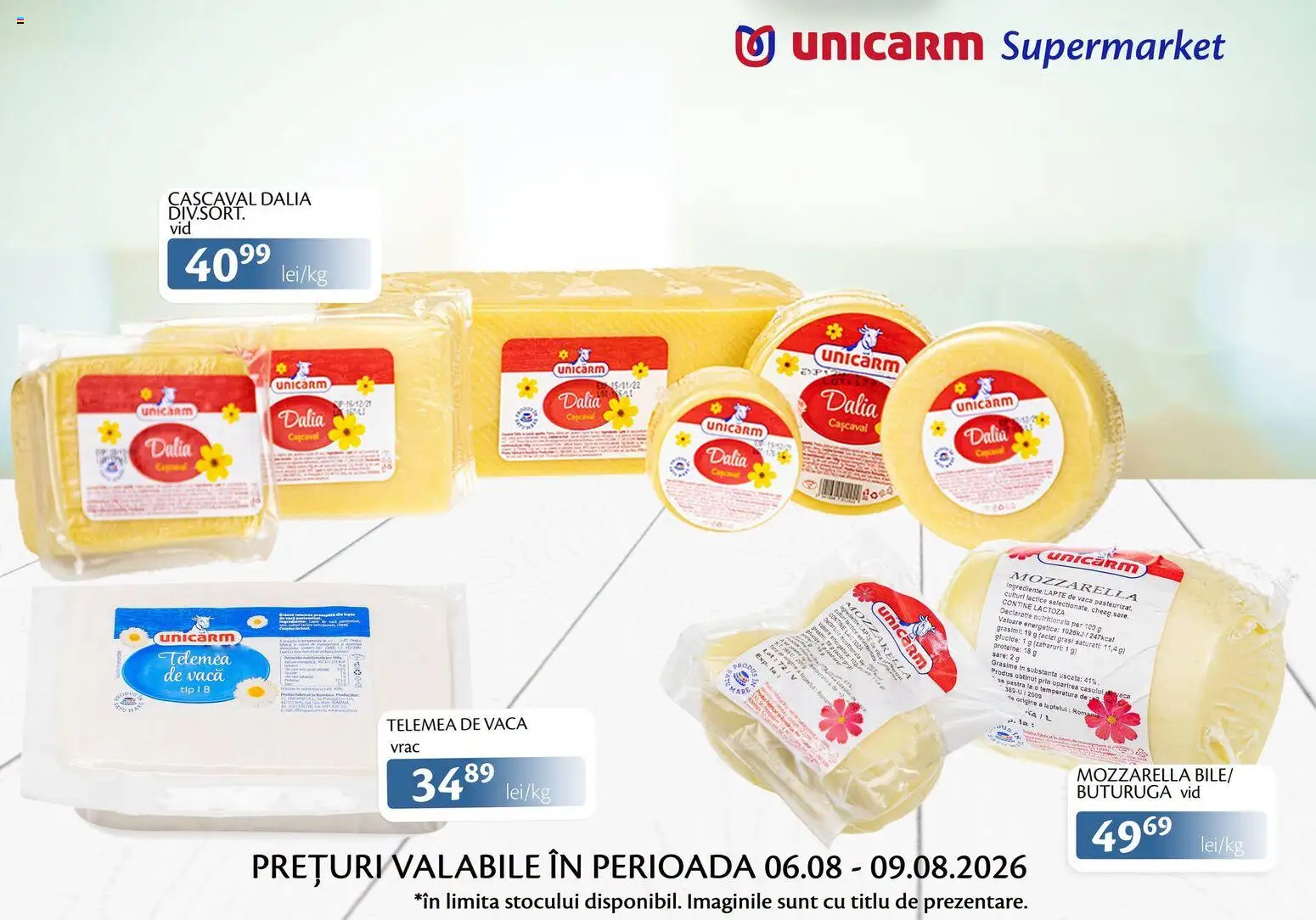 Noul catalog Unicarm – valabil de la 06.08.2026 | Pagină: 5 | Produse: Masaüstü kılıfı, Cașcaval, Lapte, Rom