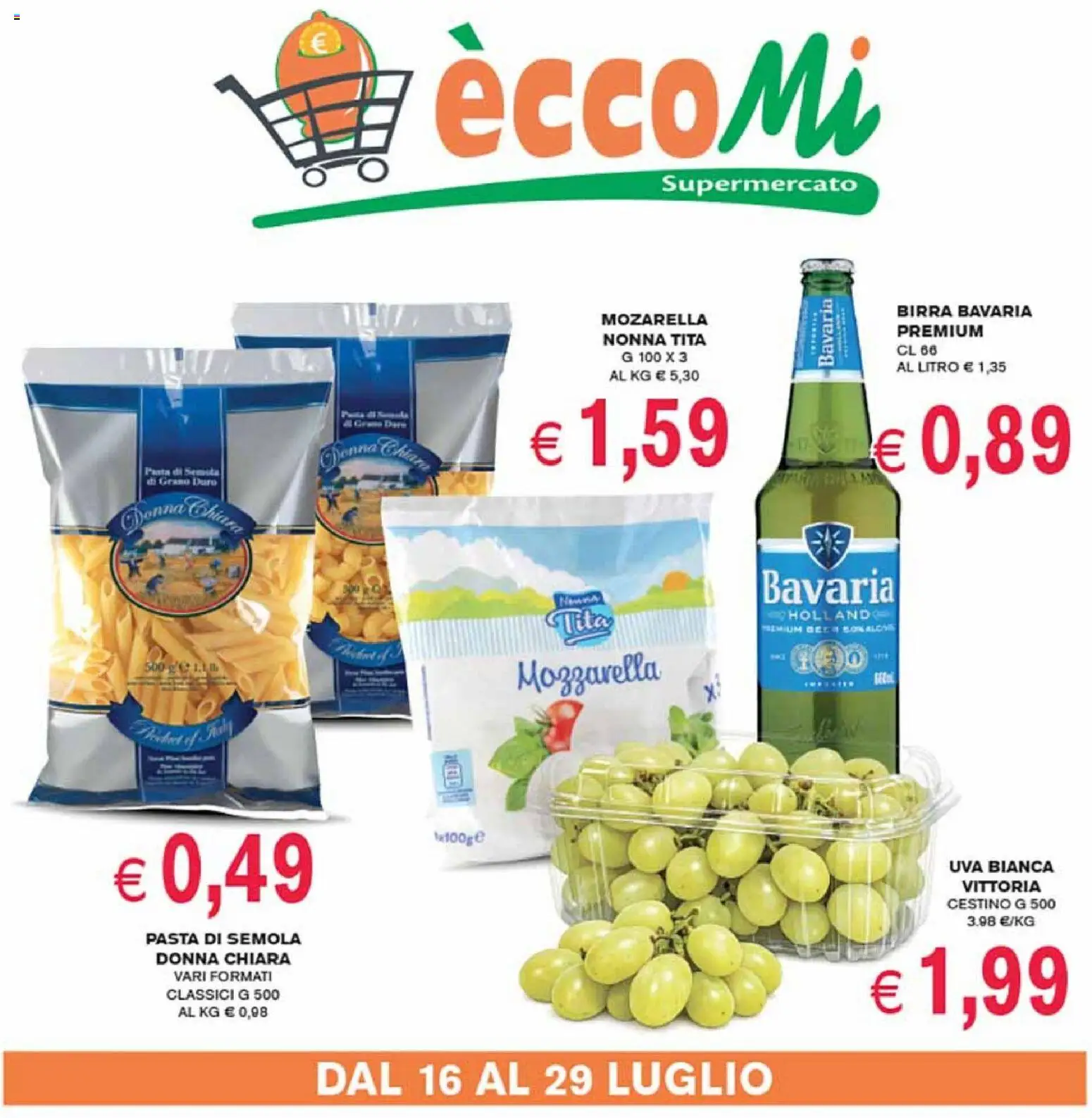 Volantino Coal del 16/07/2026 | Pagina: 1 | Prodotti: Birra, Pasta, Uva, Cestino