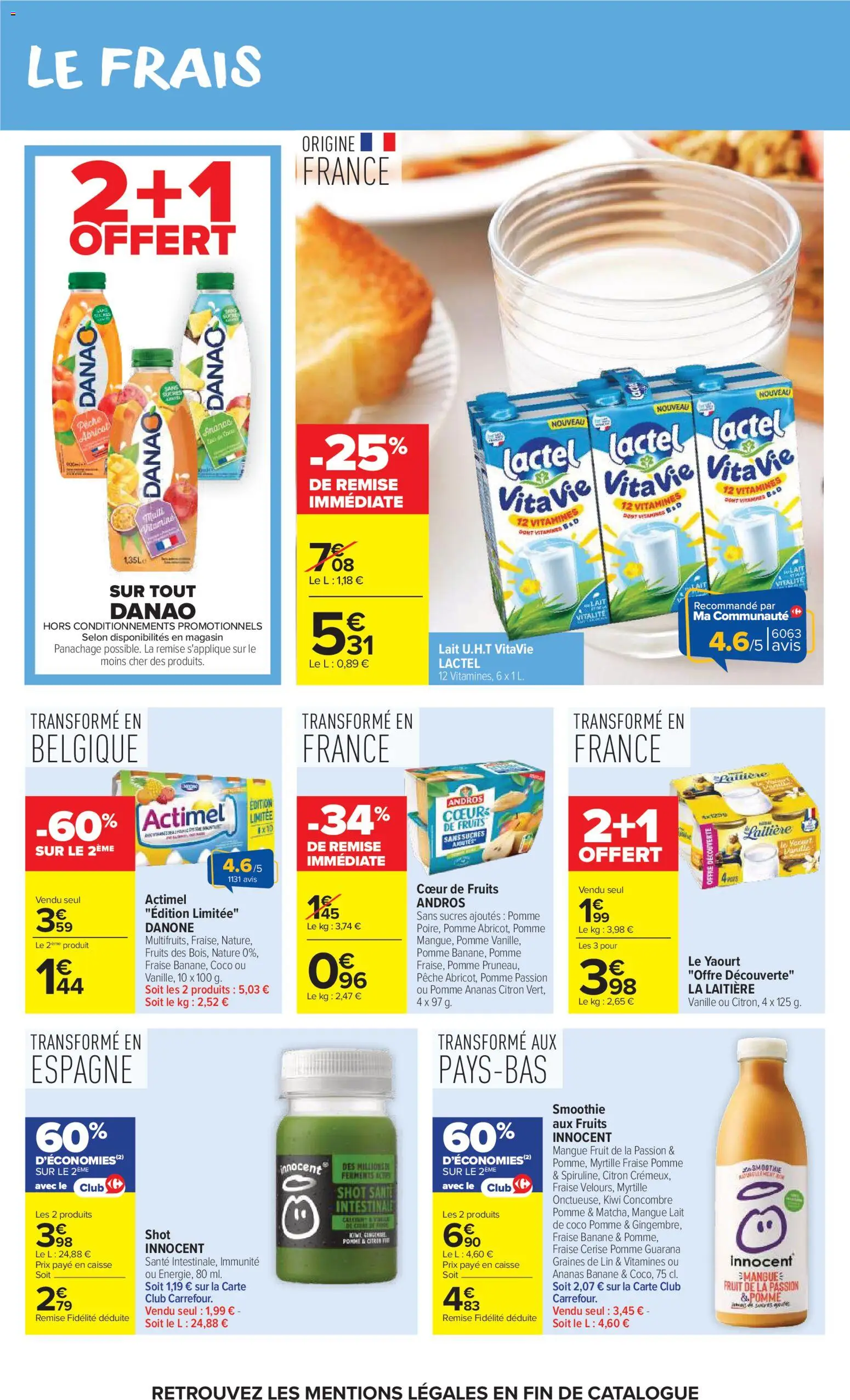 {H1} | Page: 28 | Produits: Concombre, Pêche, Banane, Lait