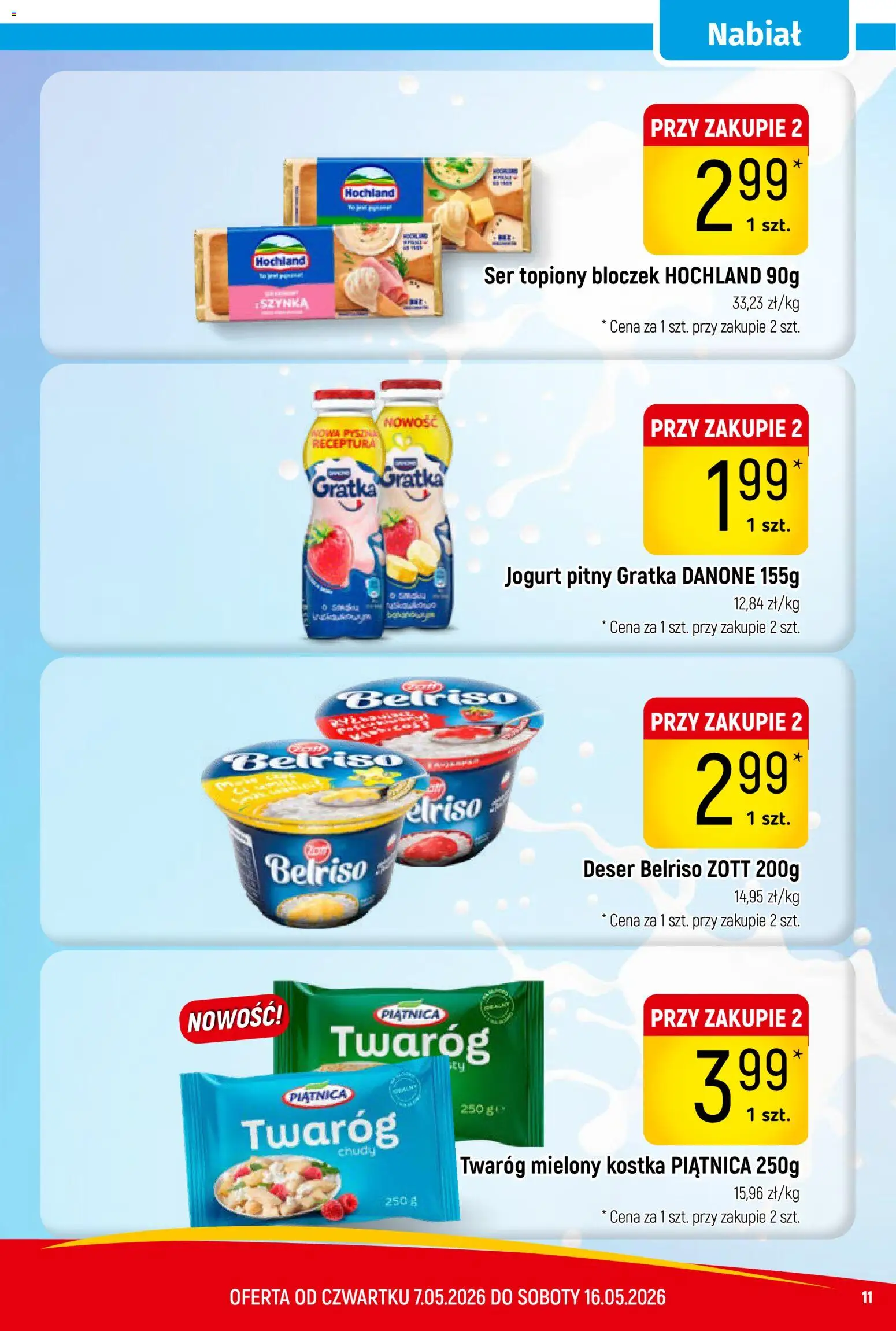 Piotruś Pan gazetka od 07.05.2026 | Strona: 11 | Produkty: Ser topiony, Jogurt pitny, Ser, Twaróg