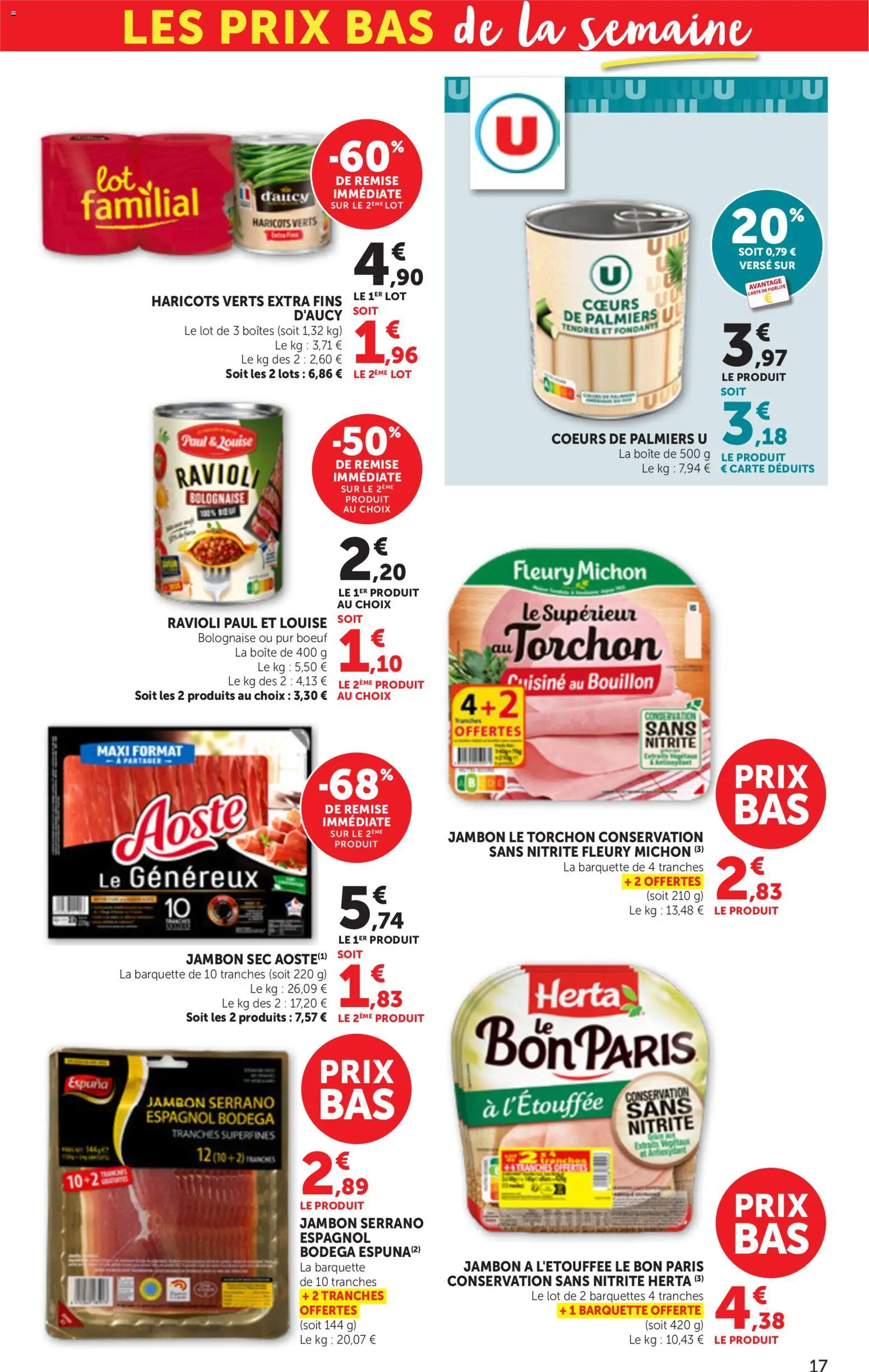 {H1} | Page: 17 | Produits: Haricots verts, Bouillon, Jambon, Haricots