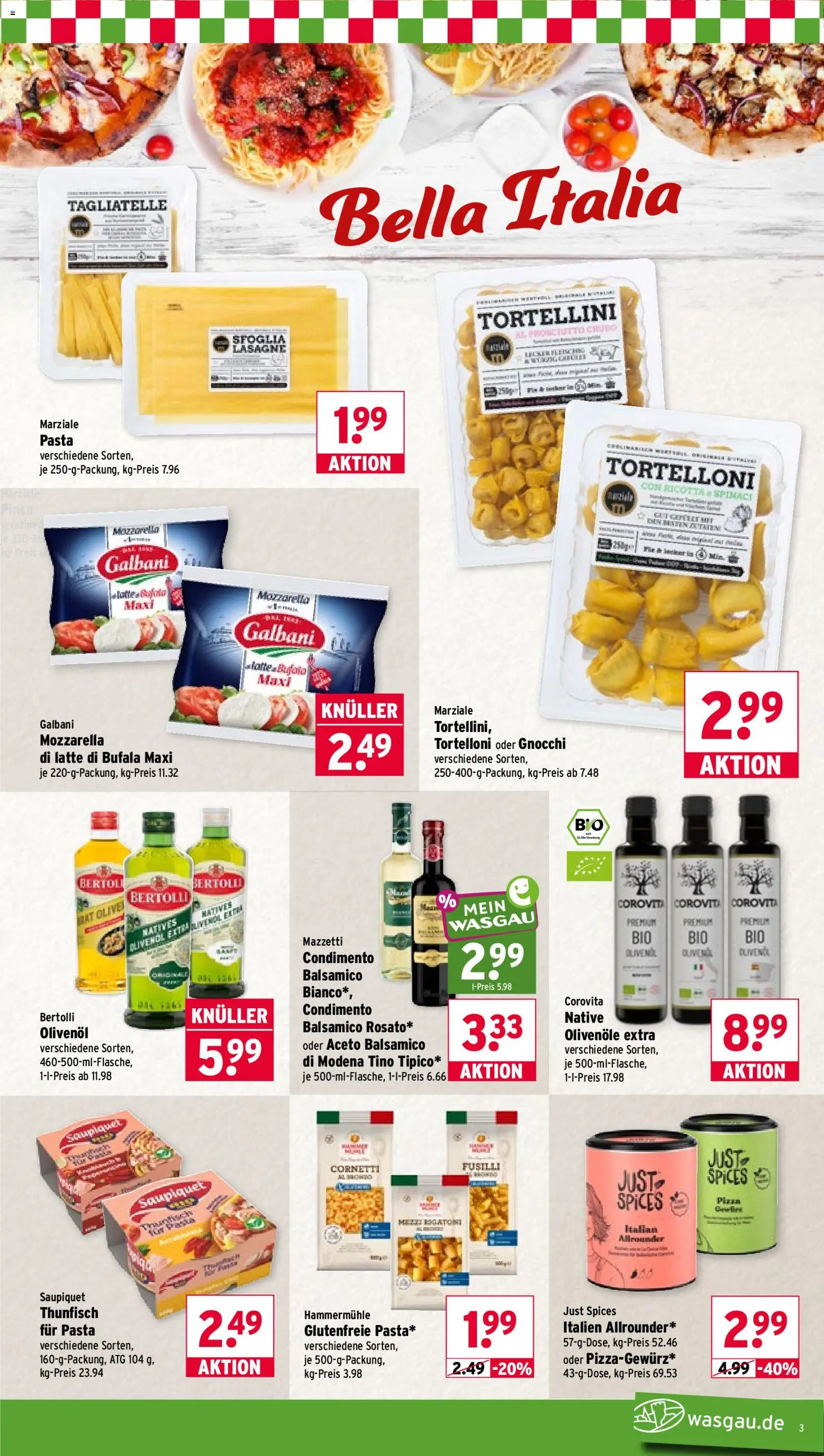 Wasgau Prospekt – gültig ab 17.08.2026 | Seite: 3 | Produkte: Lasagne, Pasta, Pizza, Ente