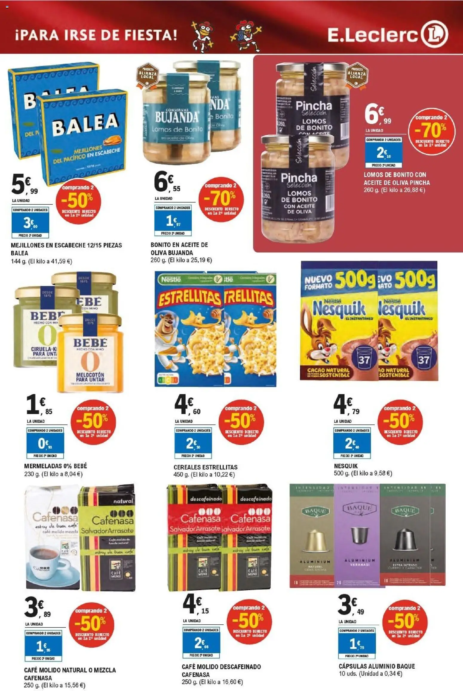 E.Leclerc folleto │ válido desde el 17.06.2026 | Página: 25 | Productos: Café molido, Cereales, Aceite de oliva, Φρυγανιές σικάλεως