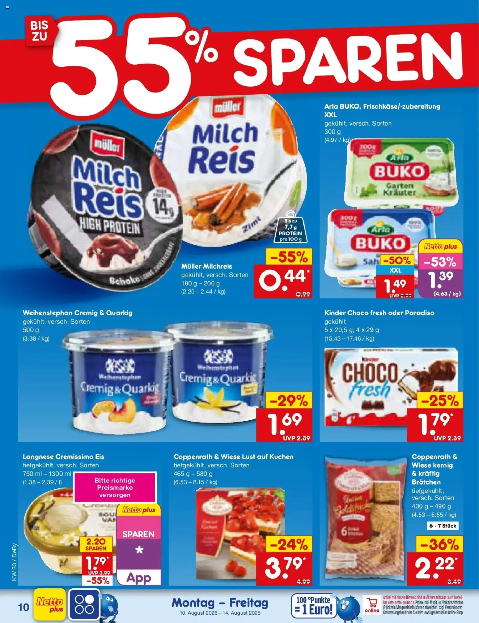 Netto Marken-Discount Prospekt Buttenwiesen – gültig ab 10.08.2026 | Seite: 10 | Produkte: Langnese, Langnese cremissimo, Cremissimo, Eis