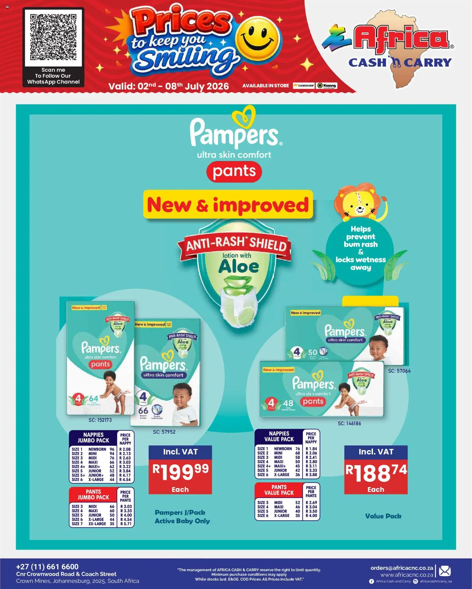 New Africa Cash & Carry catalogue – valid from 02/07/2026 | Page: 65 | Products: Pants, Nappies, Lotion
