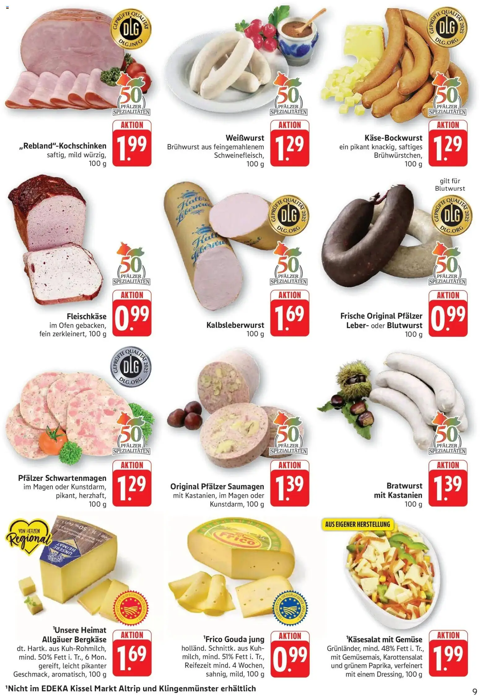 Edeka Prospekt Kröppen (ab 26.10.2026) » Angebote Online | Seite: 9 | Produkte: Ofen, Gouda, Weißwurst, Gemüse