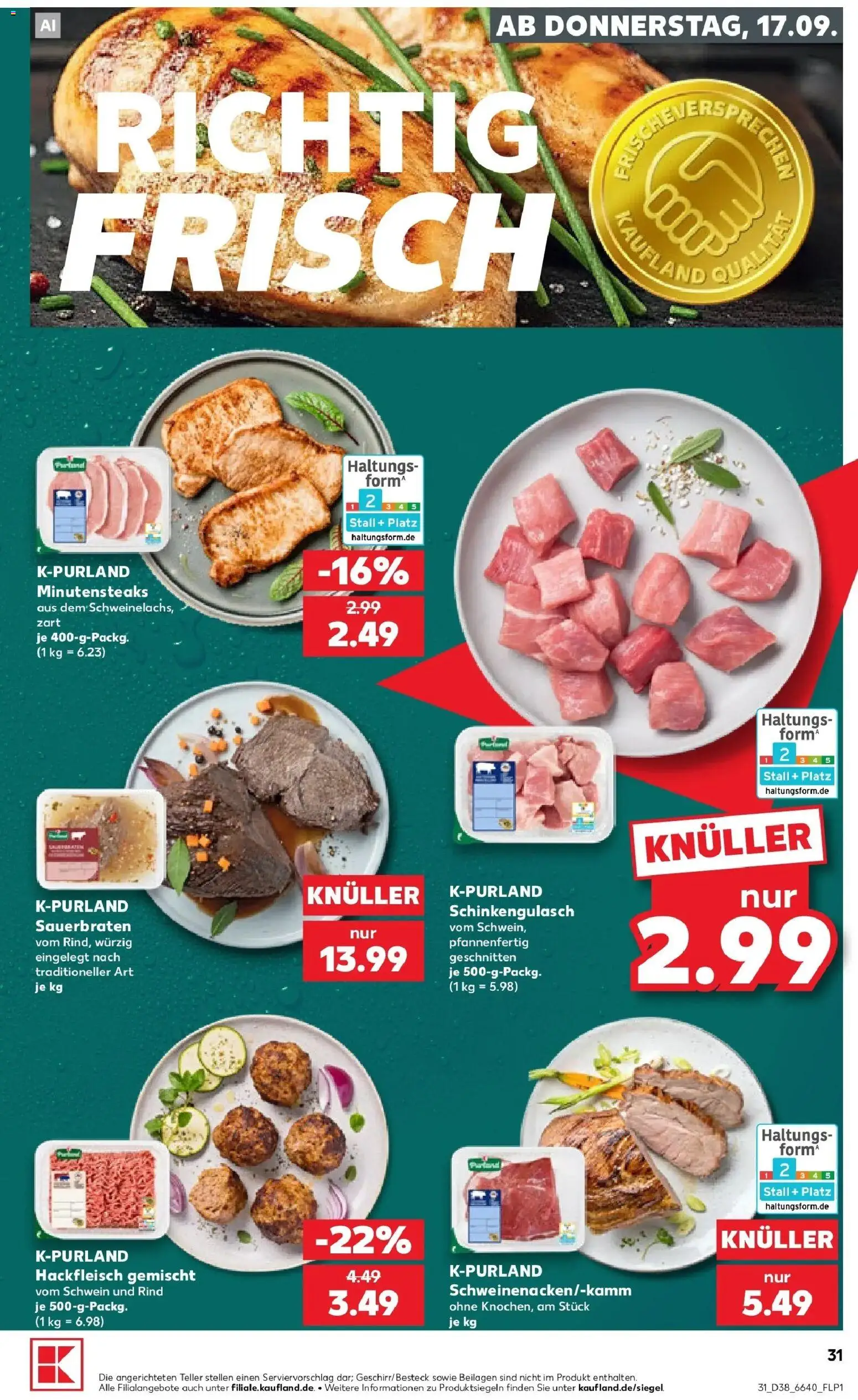 Prospekt Kaufland ab 17.09.2026 » Angebote Online zum Blättern | Seite: 31 | Produkte: Beilagen, Hackfleisch