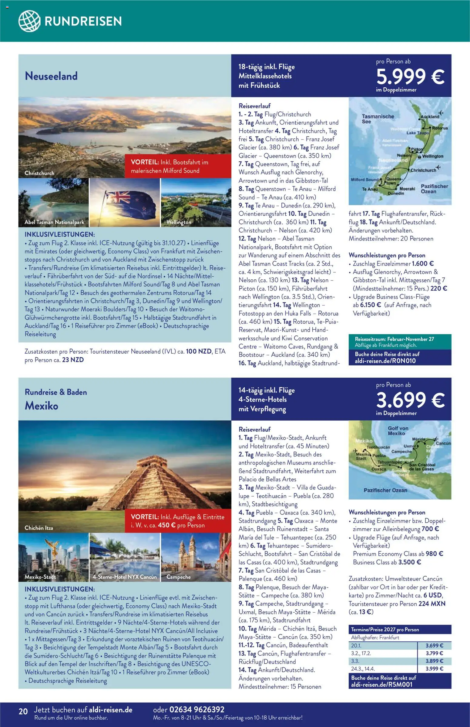 Aldi Reisen Reisemagazin – gültig ab 01.07.2026 | Seite: 20 | Produkte: Kiwi, Uhr
