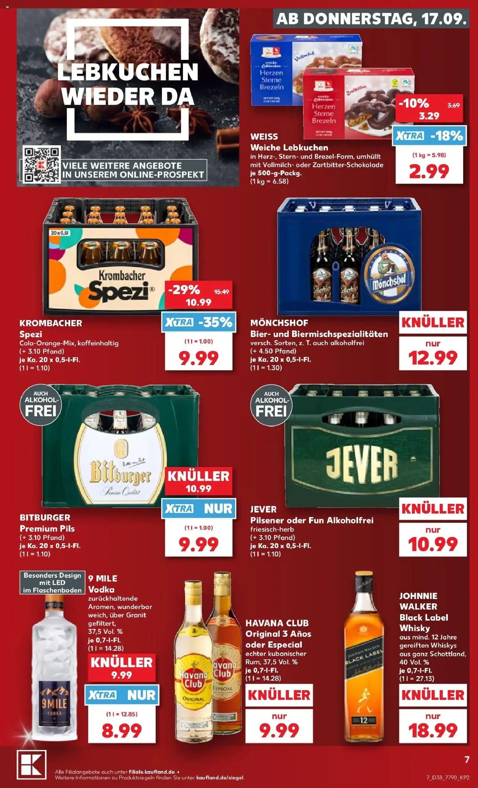 Prospekt Kaufland ab 14.09.2026 » Angebote Online zum Blättern | Seite: 19 | Produkte: Havana club, Monchshof, Alkohol, Jever